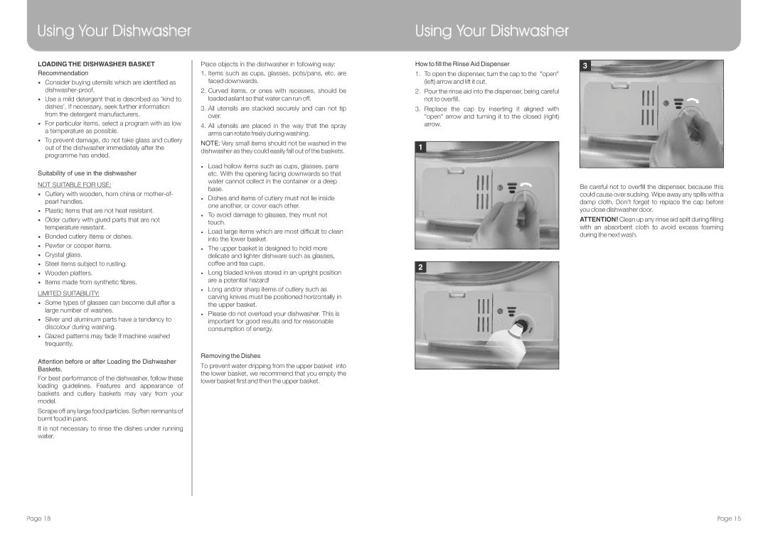 DeLonghi DEDW654FI manual Loading the Dishwasher Basket, Not Suitable for USE 