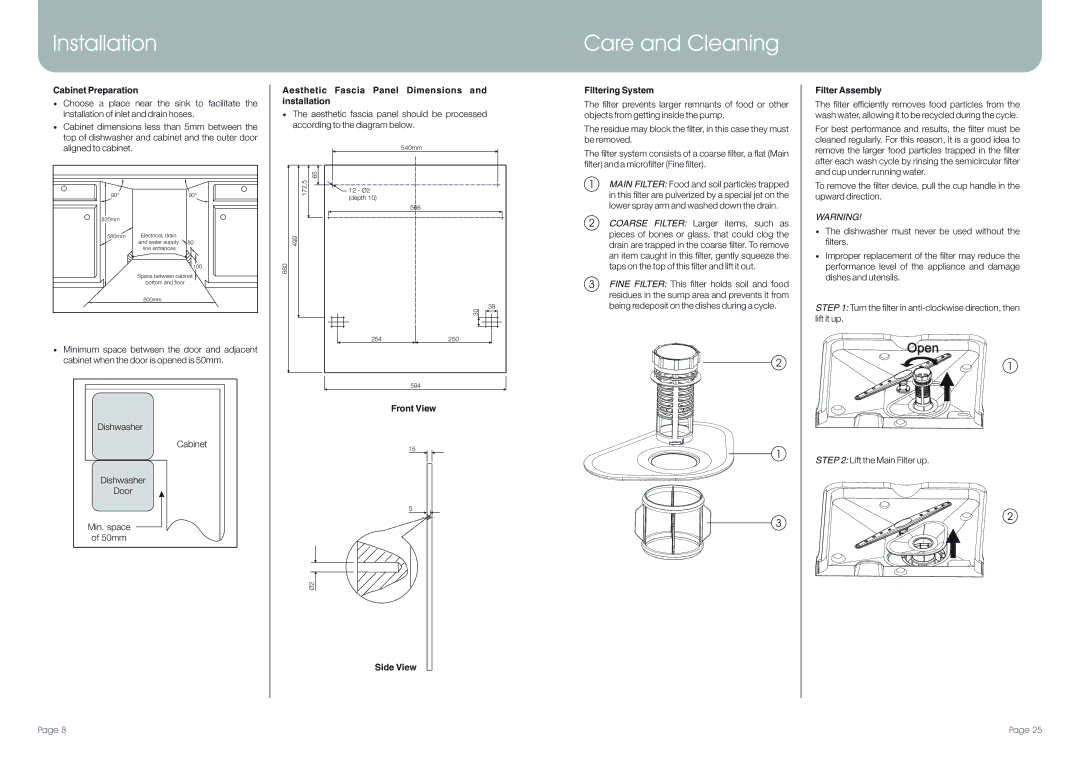 DeLonghi DEDW97FI manual Installation 