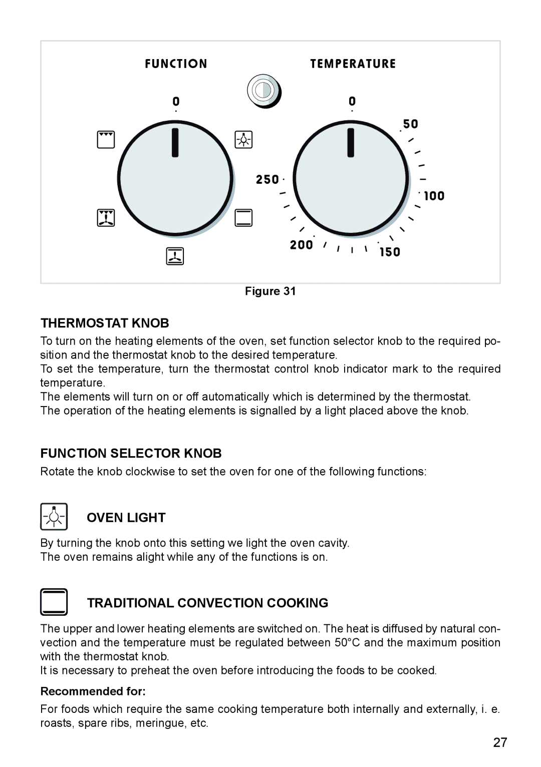 DeLonghi DEF905E Thermostat Knob, Function Selector Knob, Oven Light, Traditional Convection Cooking, Recommended for 