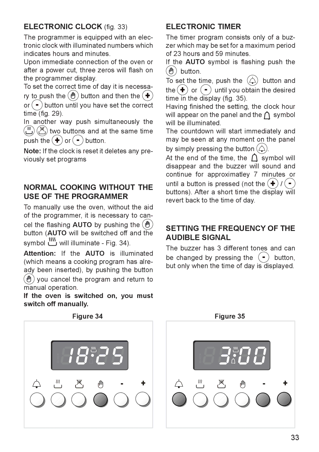 DeLonghi DEF905E manual Electronic Clock fig, Normal Cooking Without the USE of the Programmer, Electronic Timer 