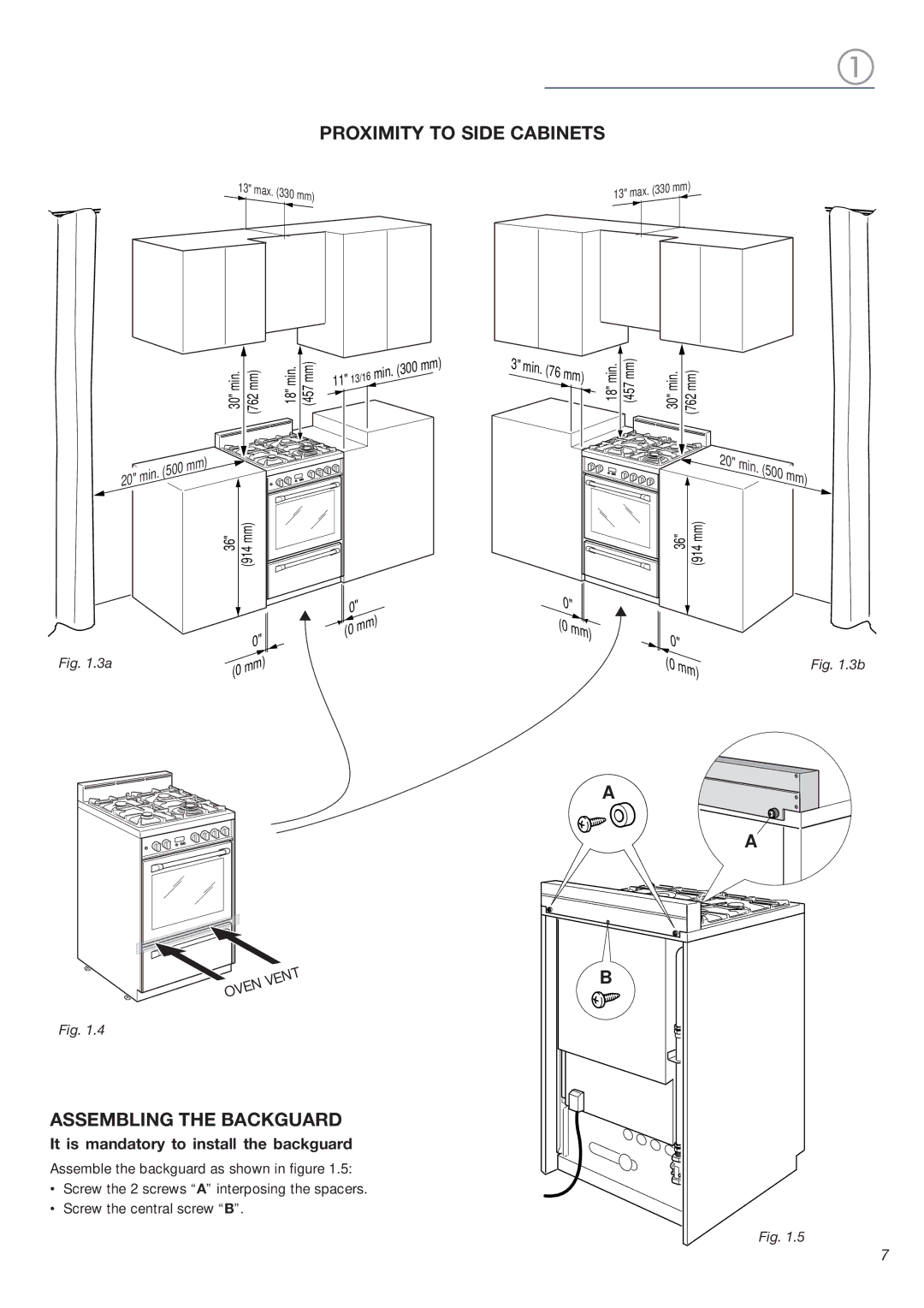 DeLonghi DEFSGG 24 SS installation instructions Assembling the Backguard, It is mandatory to install the backguard 