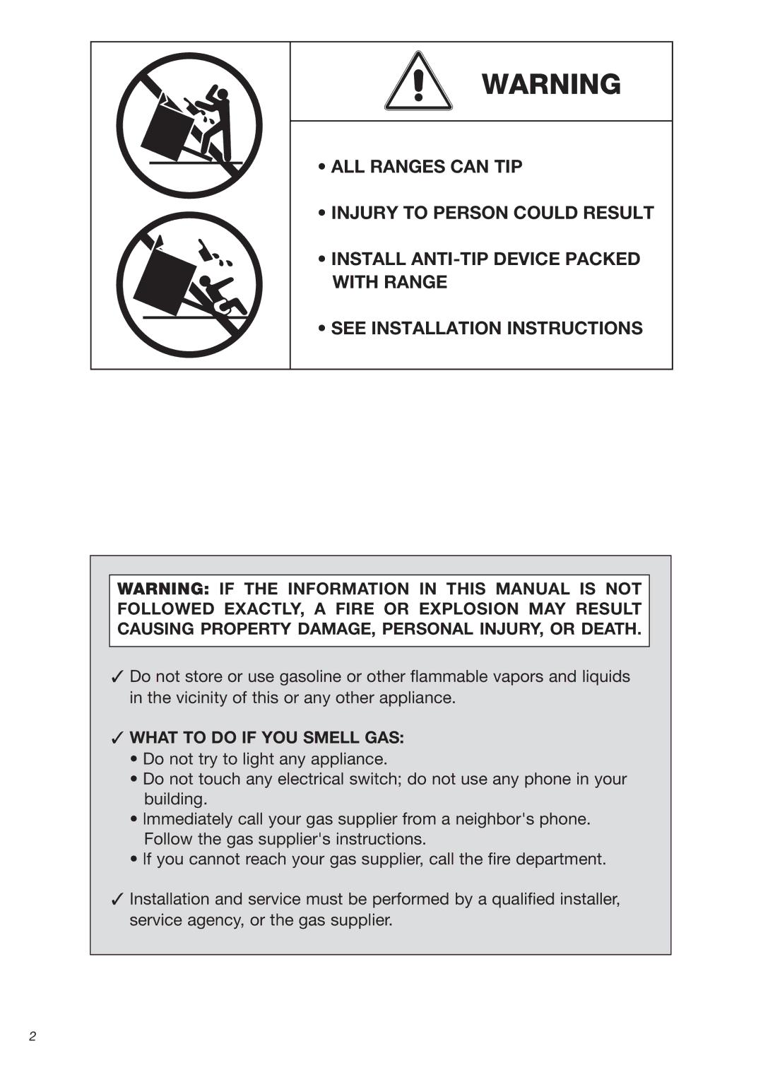 DeLonghi DEGESC24SS installation instructions ALL Ranges can TIP 