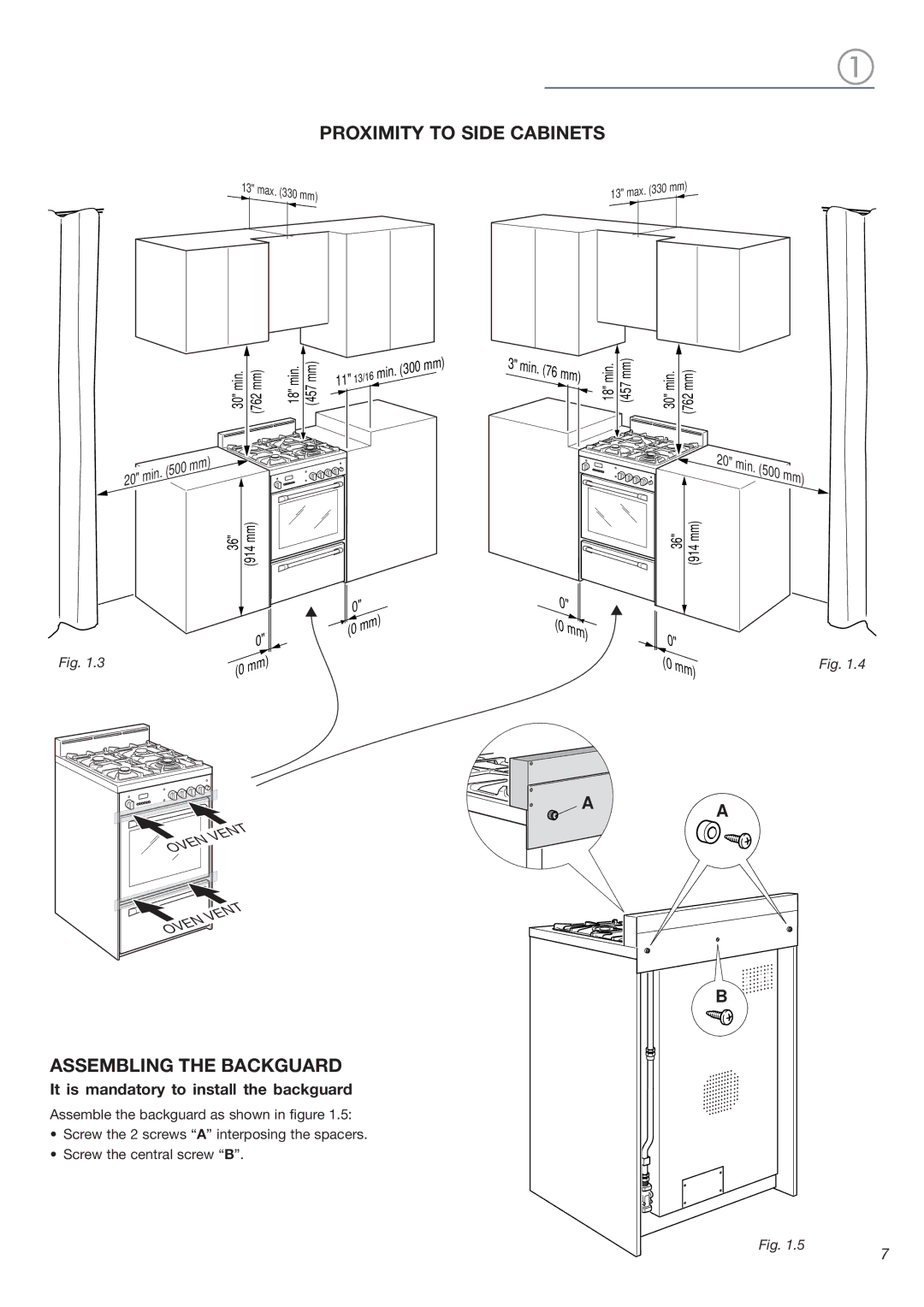 DeLonghi DEGESC24SS installation instructions Assembling the Backguard, It is mandatory to install the backguard 