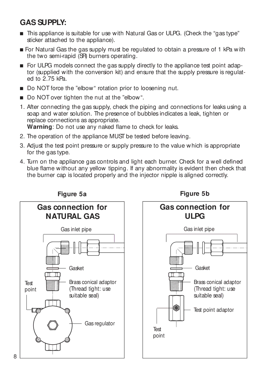 DeLonghi DEGH60ST, DEGH60WT manual GAS Supply, Natural GAS, Ulpg 