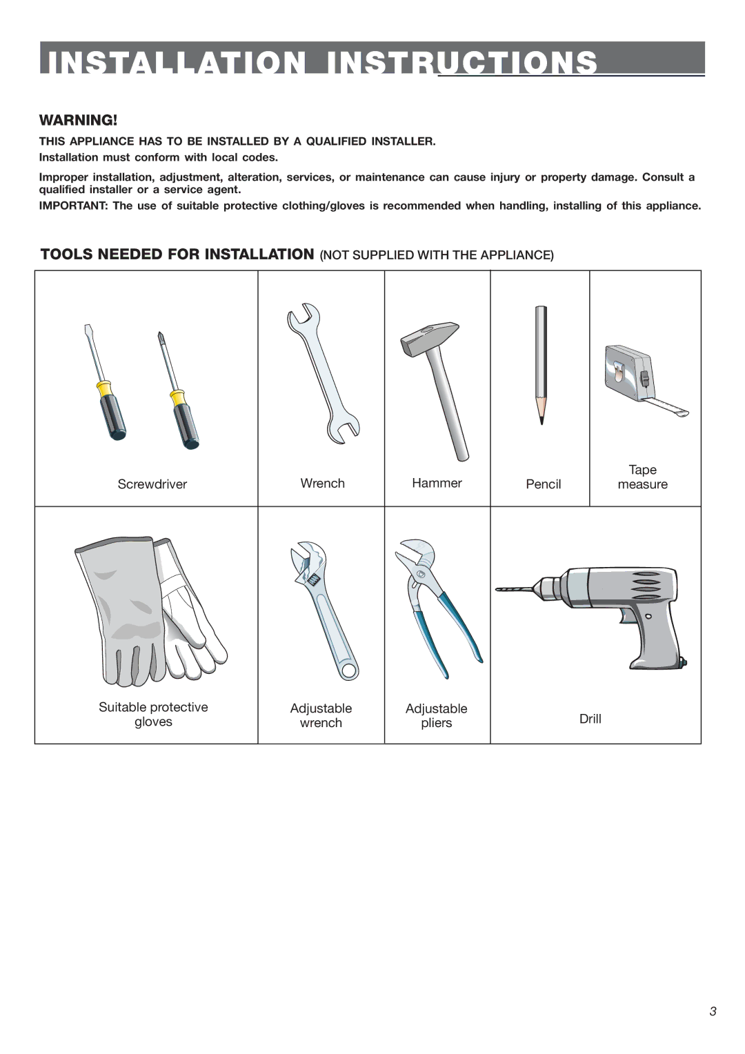 DeLonghi DEGLSC 24 SS warranty Installation Instructions 