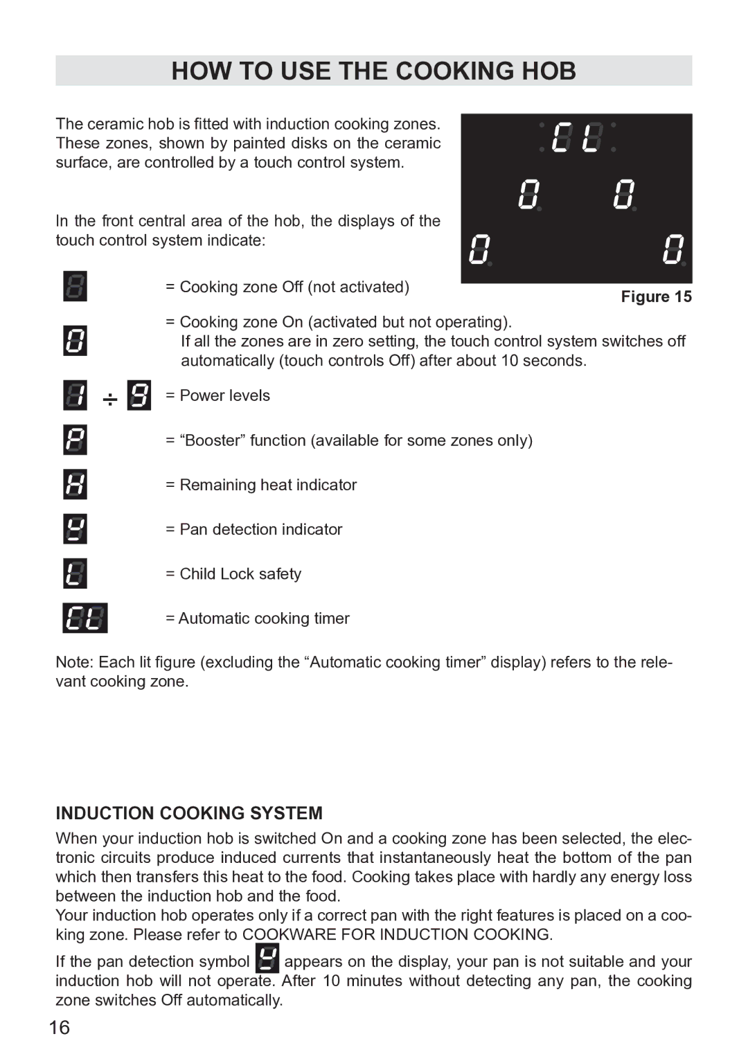 DeLonghi DEIND604, DEIND603, DEIND804 manual HOW to USE the Cooking HOB, Induction Cooking System 