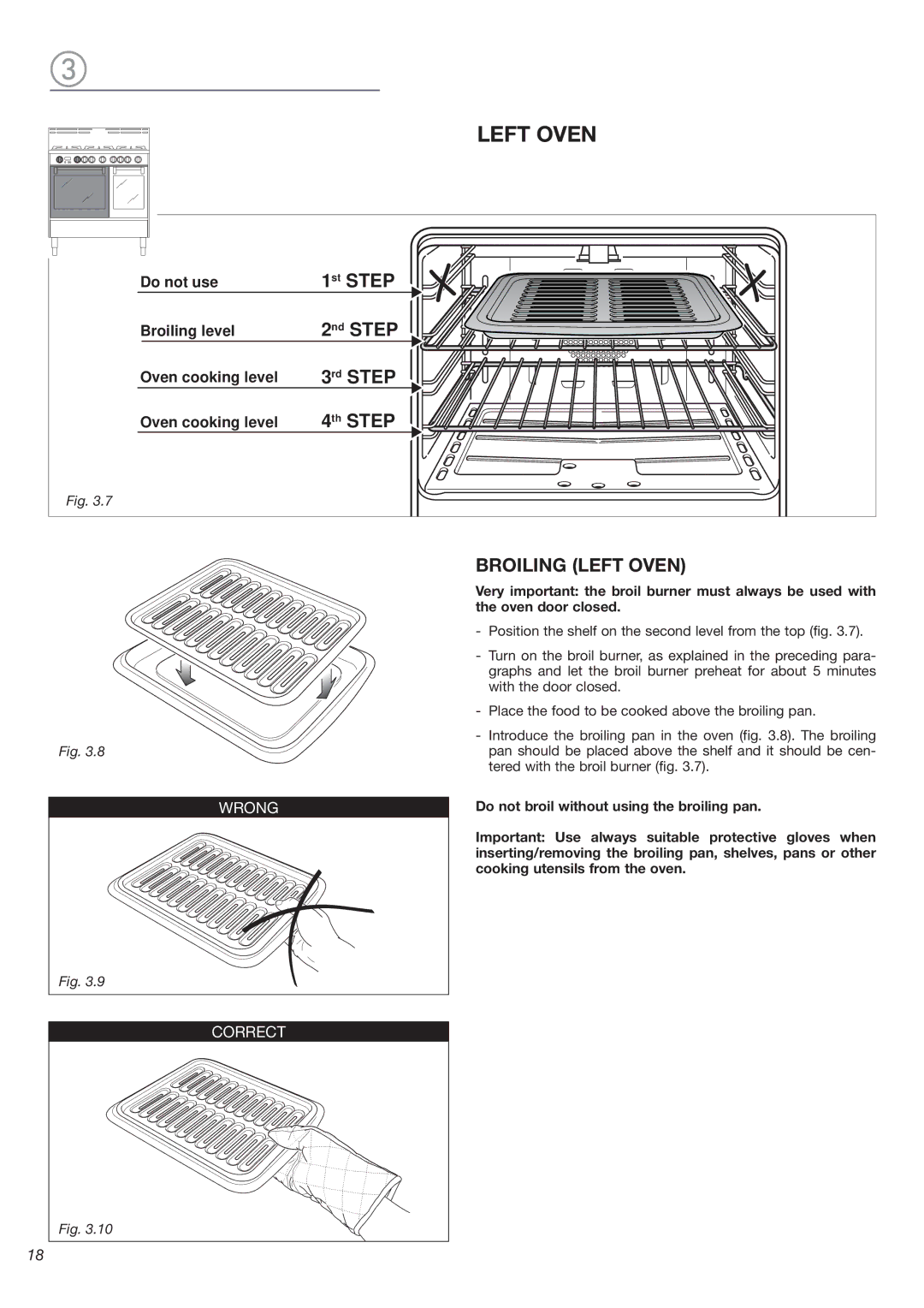 DeLonghi DESFGG36 warranty Broiling Left Oven 