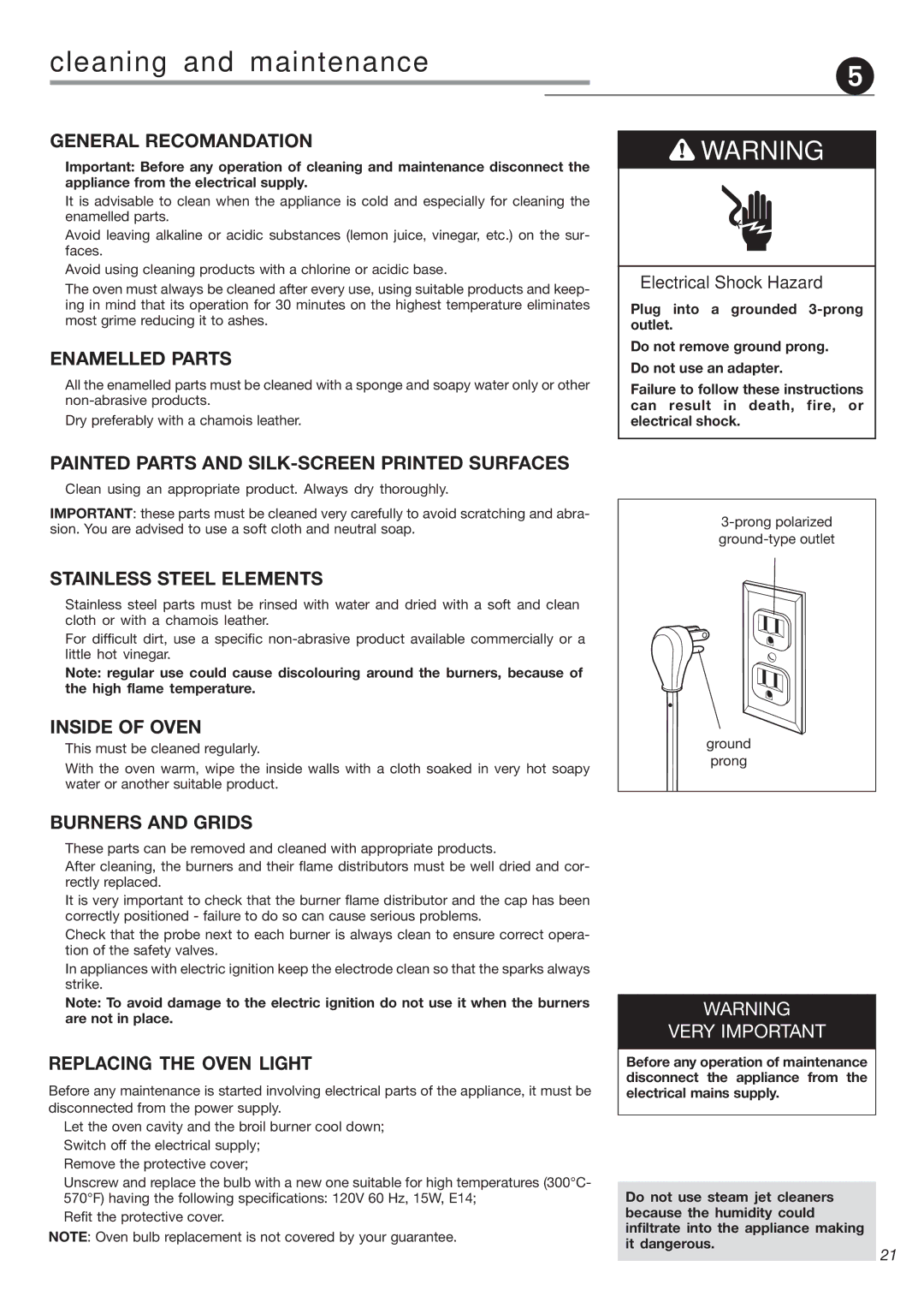 DeLonghi DESFGG36 warranty Cleaning and maintenance 