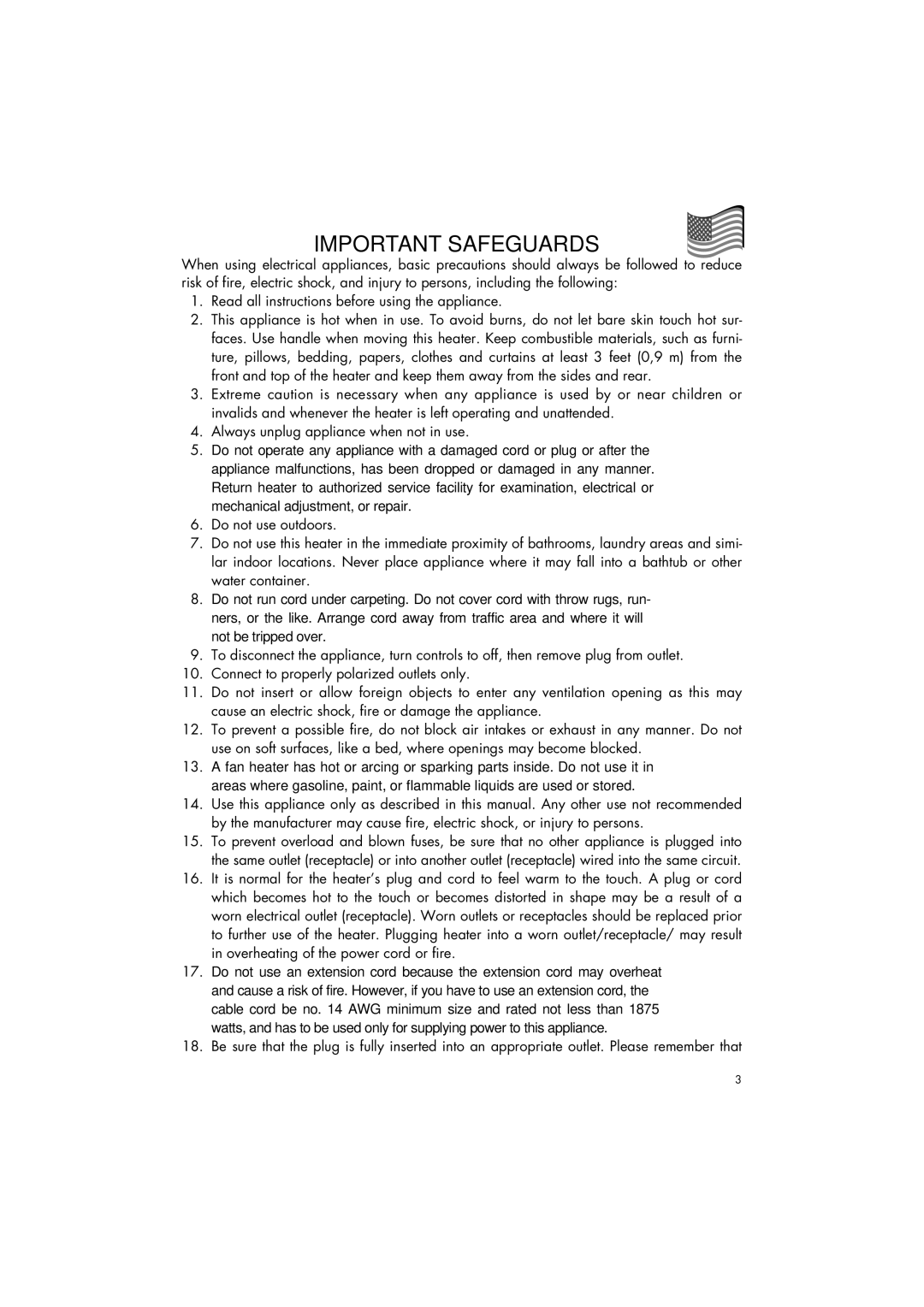 DeLonghi DFH550R manual Important Safeguards 