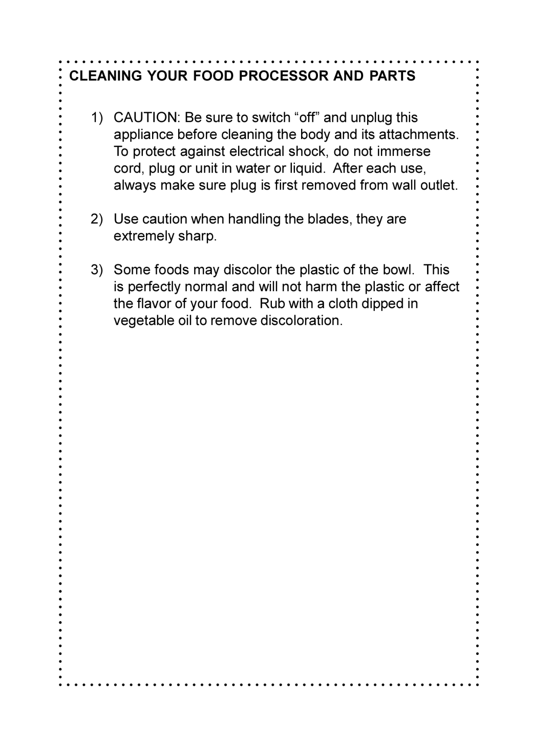 DeLonghi DFP690 Series instruction manual Cleaning Your Food Processor and Parts 