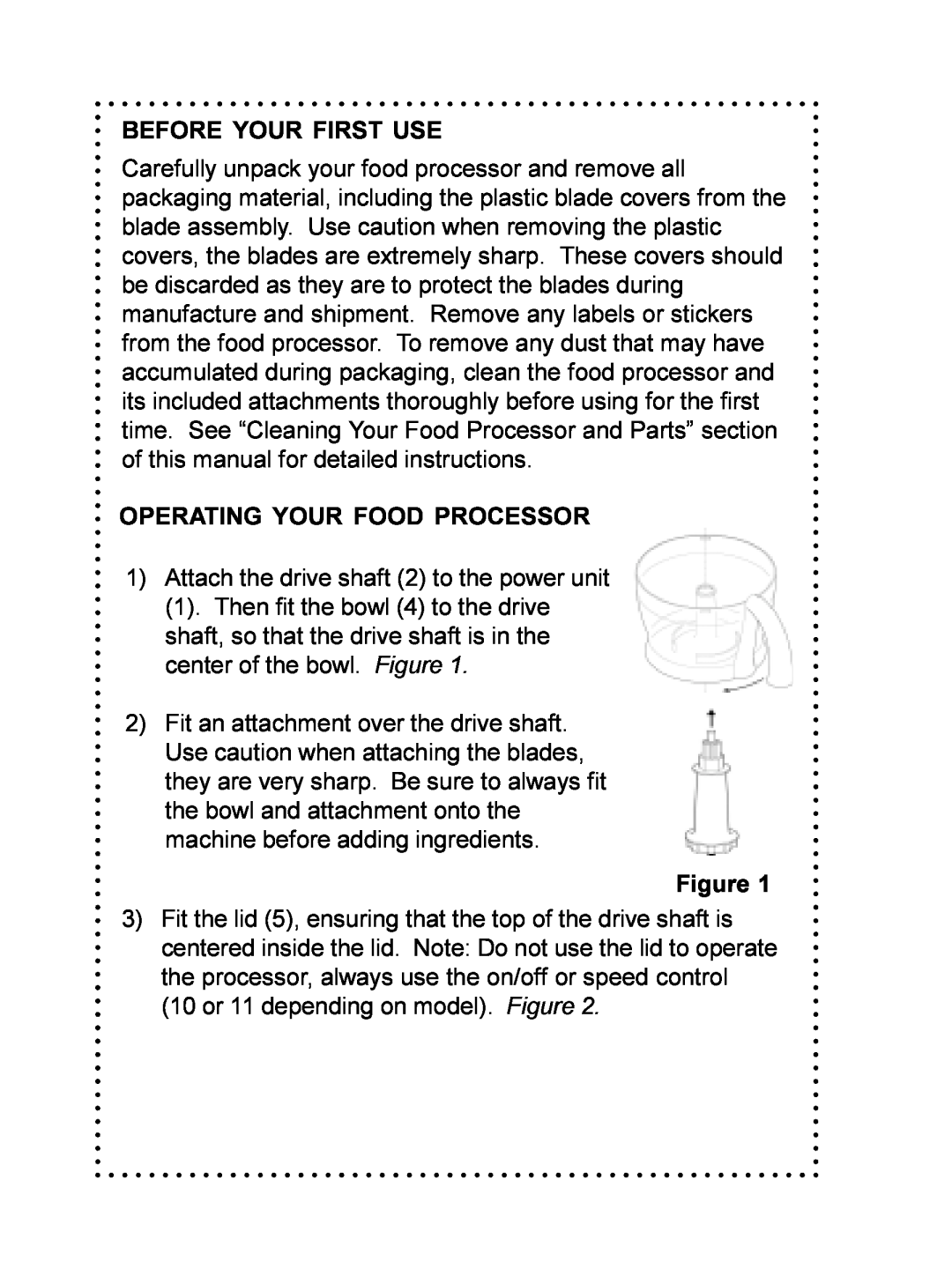 DeLonghi DFP690 Series instruction manual Before Your First Use, Operating Your Food Processor 