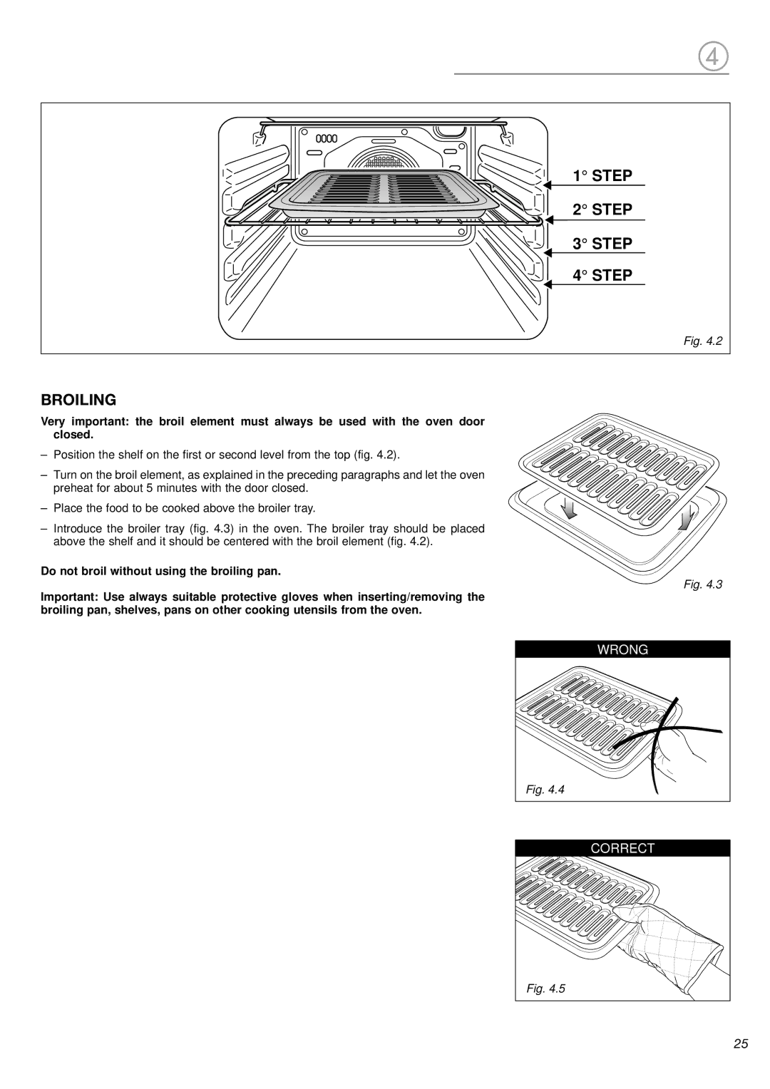 DeLonghi DL 48 P6E manual Step Broiling 