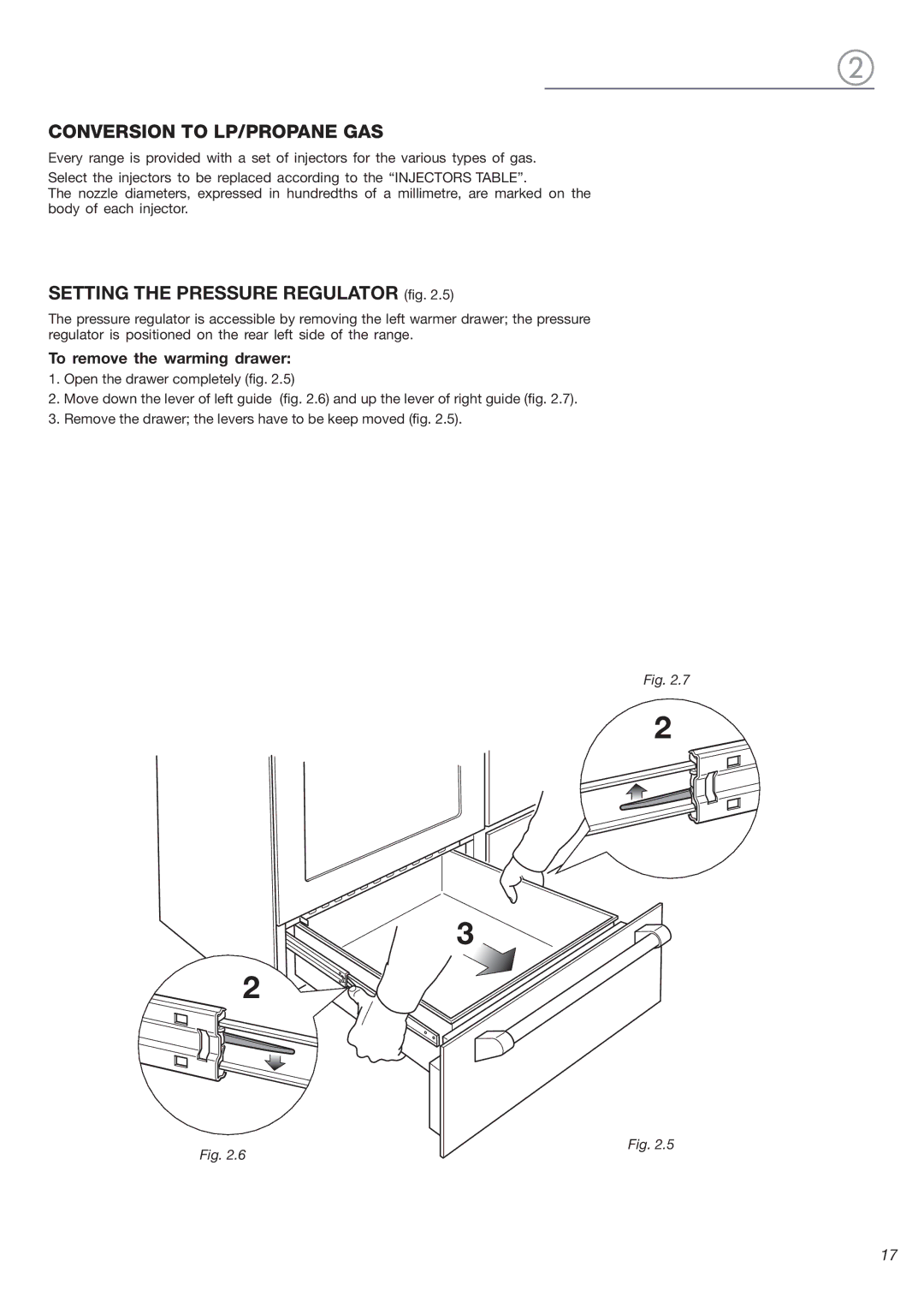 DeLonghi DL48P6G-E, DL 48 P6G warranty Conversion to LP/PROPANE GAS, Setting the Pressure Regulator fig 