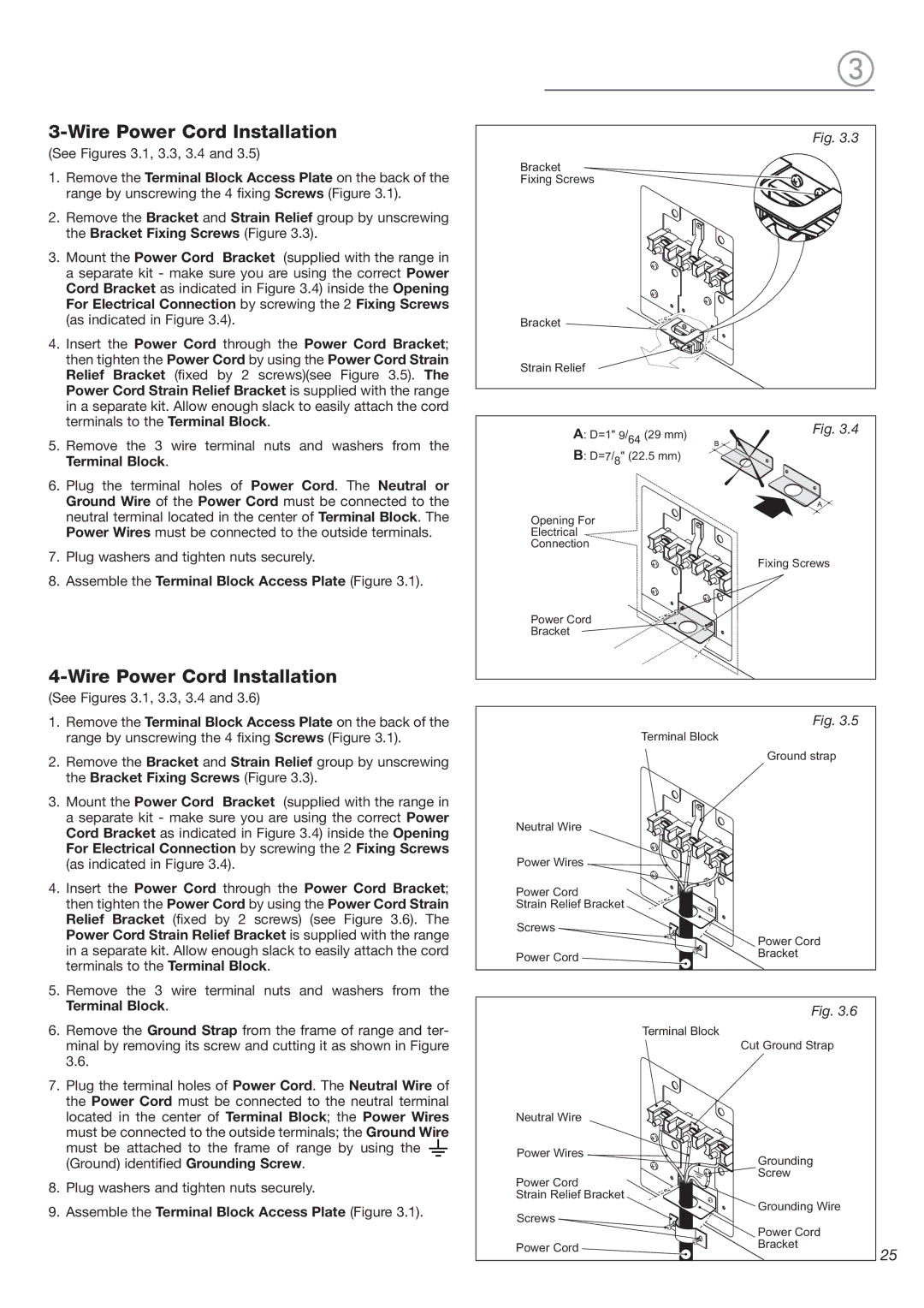 DeLonghi DL48P6G-E, DL 48 P6G warranty Wire Power Cord Installation 