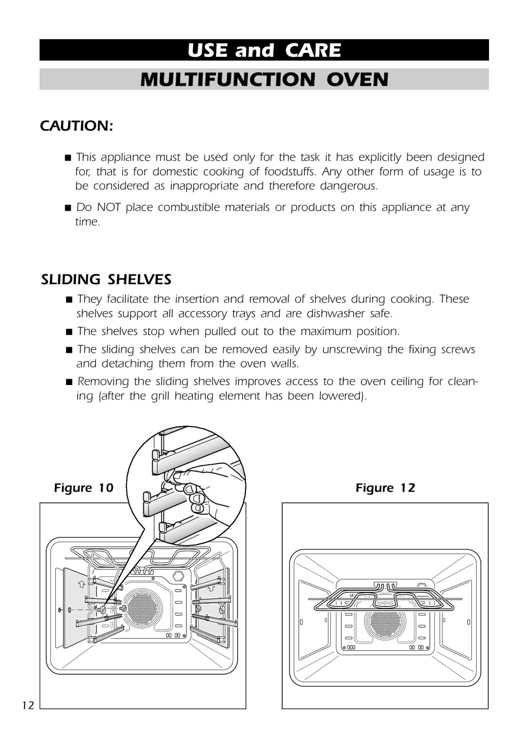 DeLonghi DMFPSII manual Multifunction Oven, Sliding Shelves 