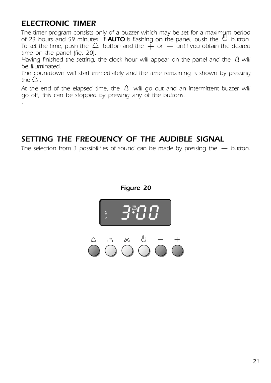 DeLonghi DMFPSII manual Electronic Timer, Setting the Frequency of the Audible Signal 