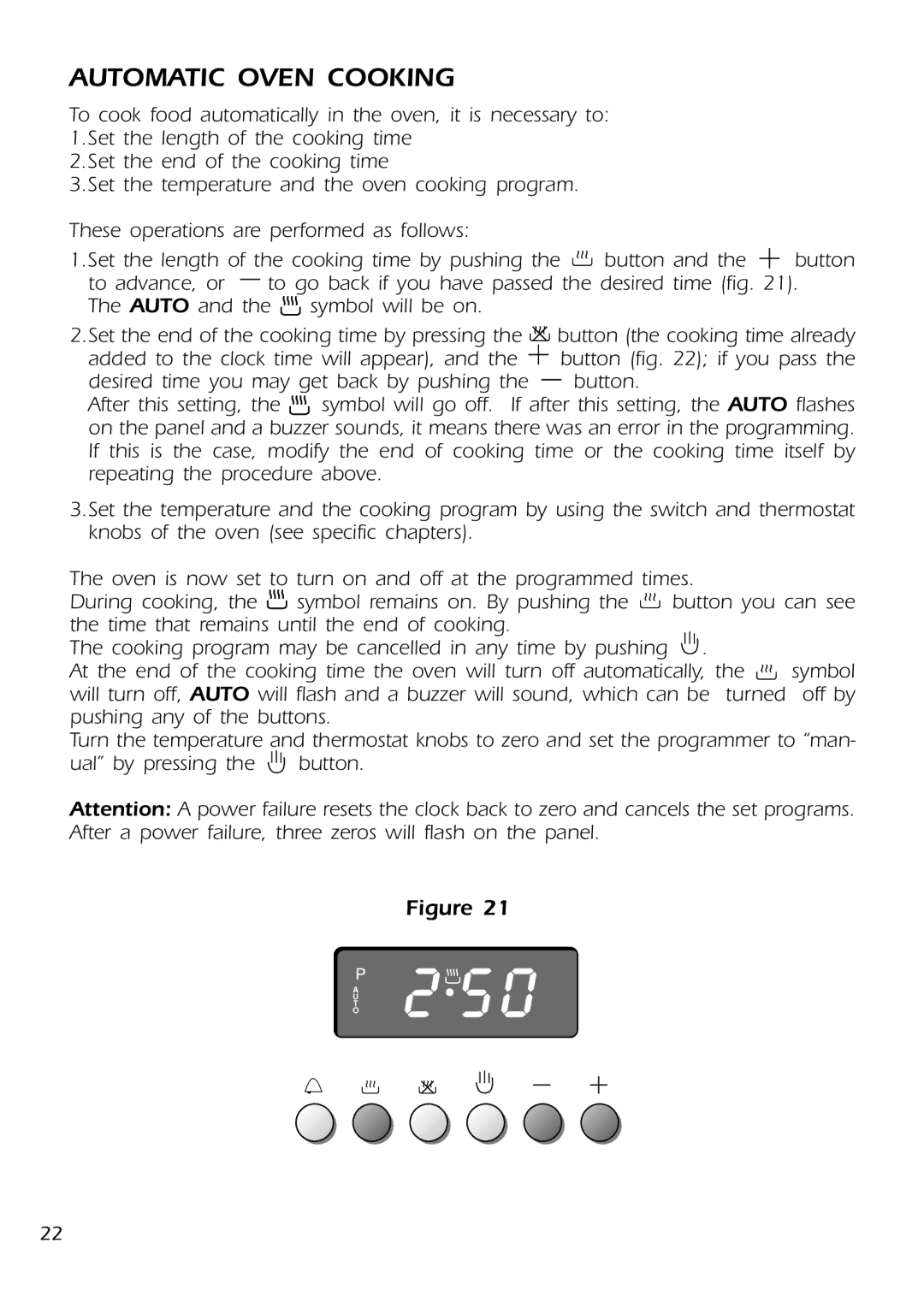 DeLonghi DMFPSII manual Automatic Oven Cooking 