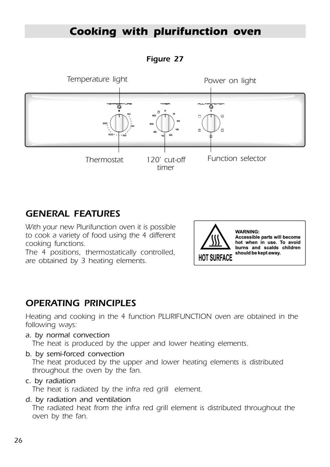 DeLonghi DMFPSII manual Cooking with plurifunction oven 