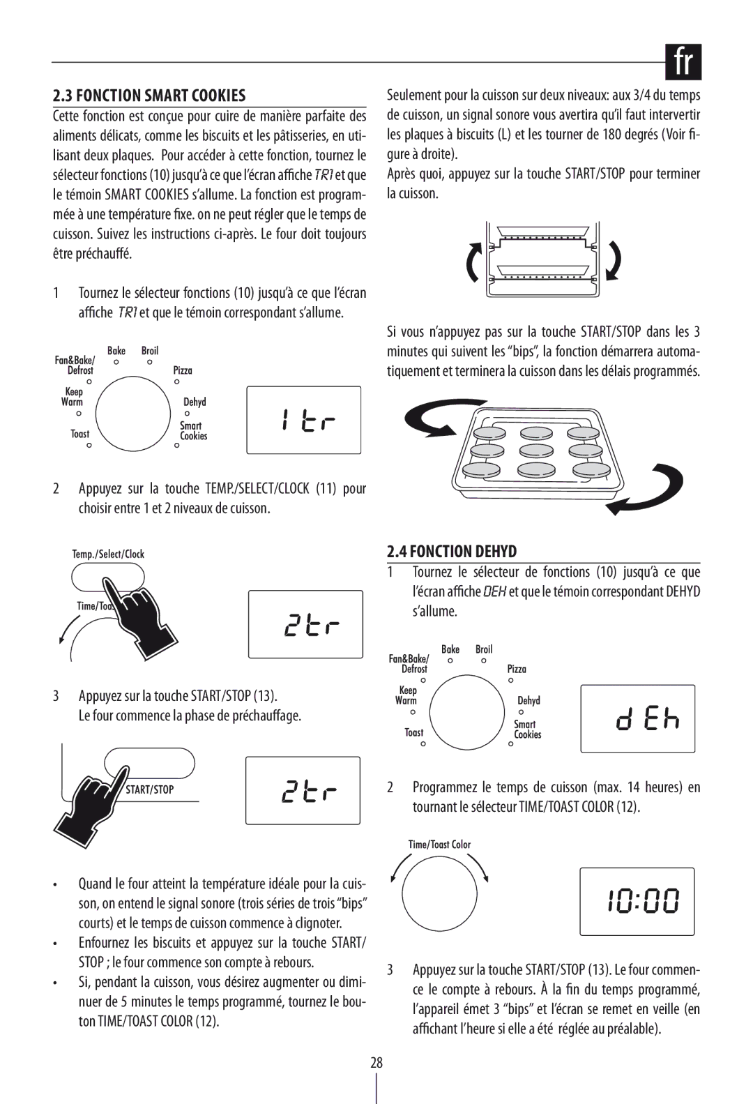 DeLonghi DO1289 manual Fonction Smart cookies, Fonction Dehyd 