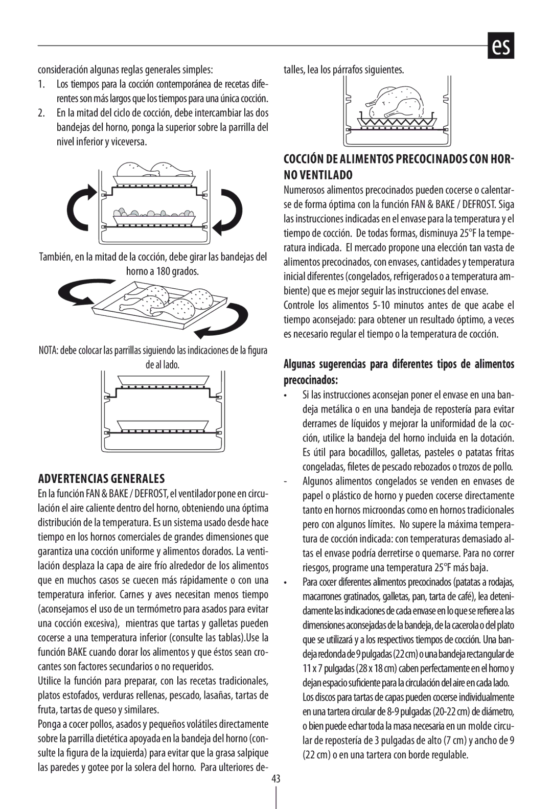 DeLonghi DO1289 manual Advertencias Generales, Talles, lea los párrafos siguientes 