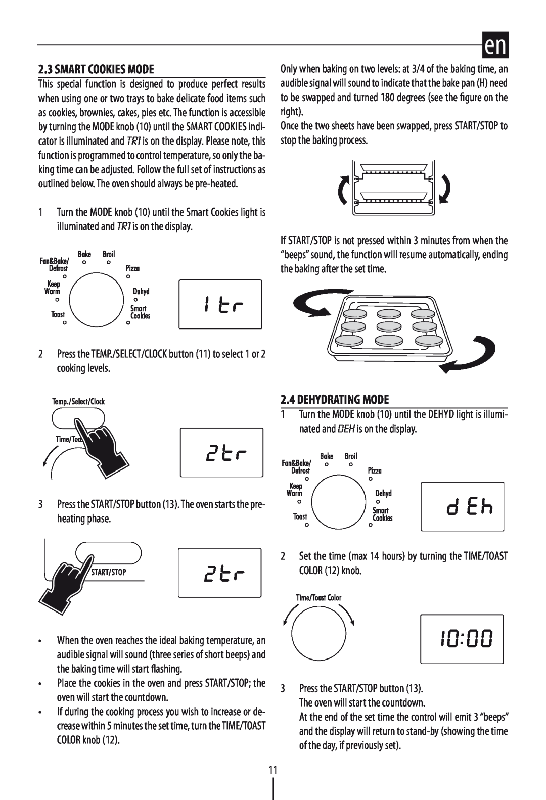 DeLonghi DO1289 manual Smart Cookies Mode, Dehydrating Mode 