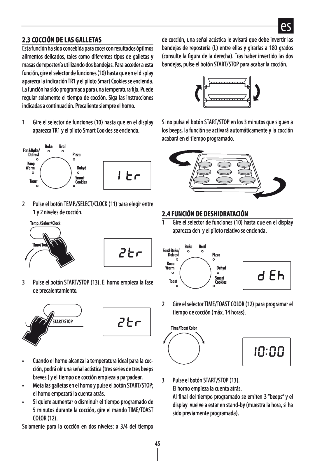 DeLonghi DO1289 manual Cocción De Las Galletas, Función De Deshidratación 