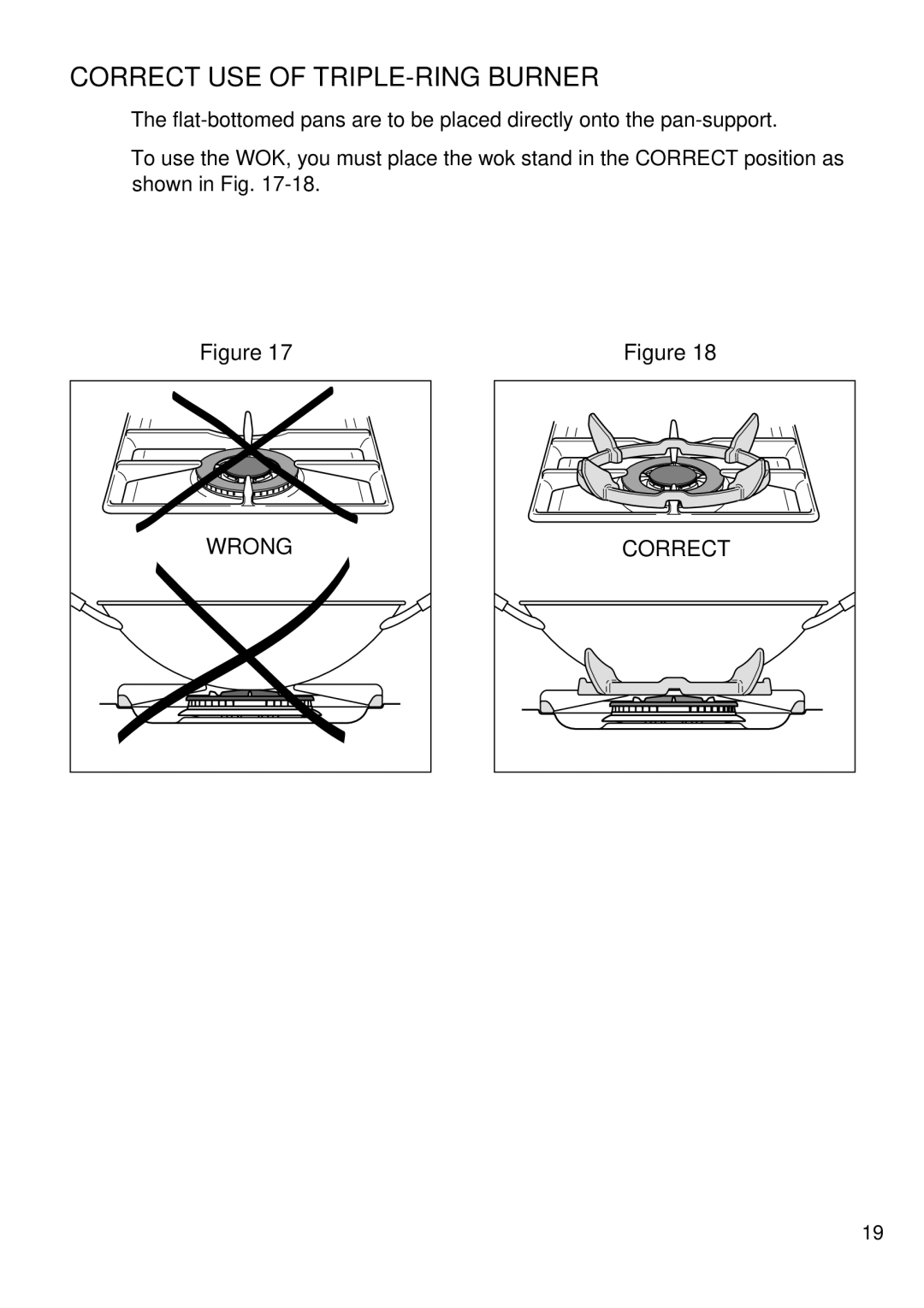 DeLonghi DS 61 GW manual Correct USE of TRIPLE-RING Burner 