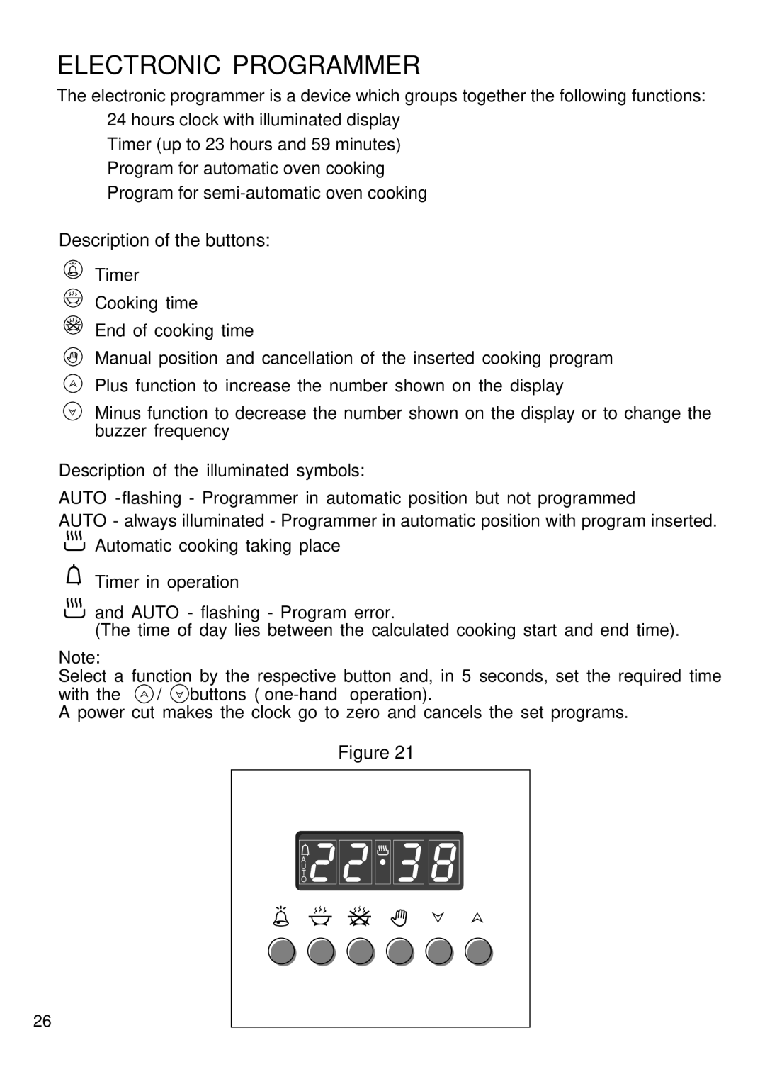 DeLonghi DS 61 GW manual Electronic Programmer 