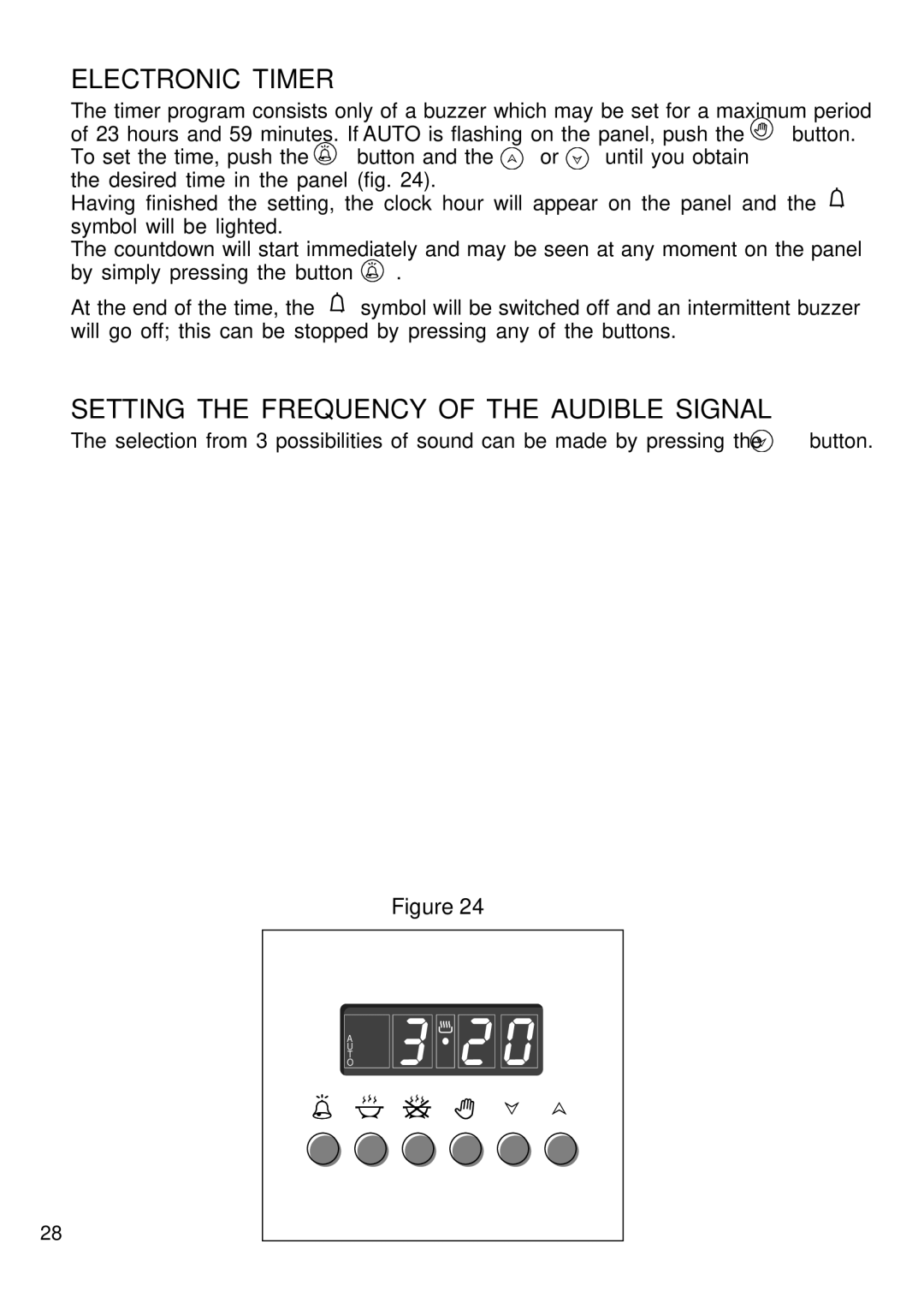 DeLonghi DS 61 GW manual Electronic Timer, Setting the Frequency of the Audible Signal 