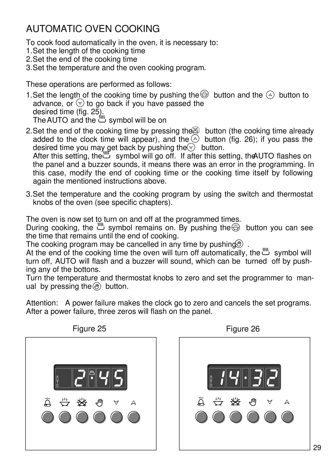 DeLonghi DS 61 GW manual Automatic Oven Cooking 