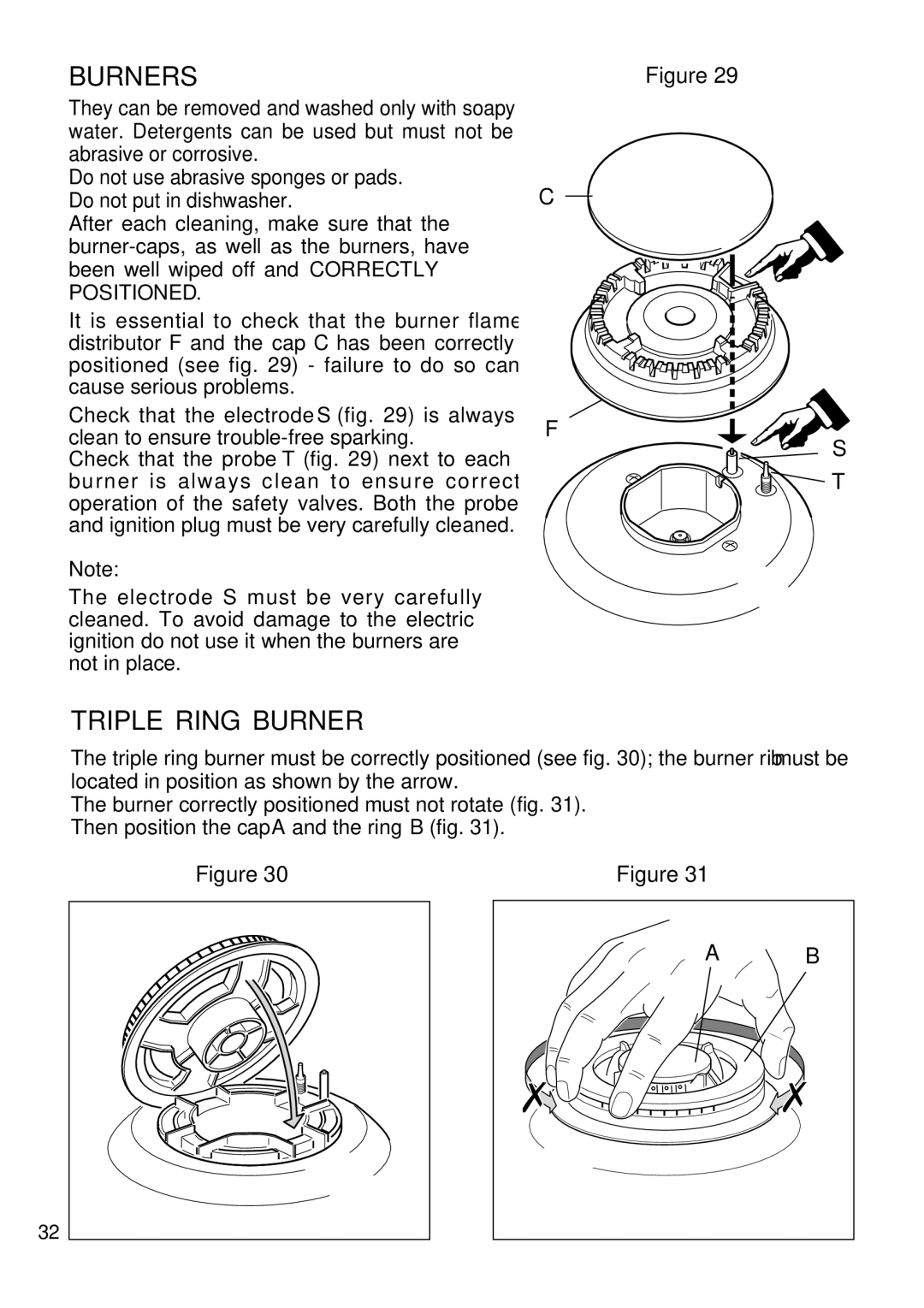 DeLonghi DS 61 GW manual Burners, Triple Ring Burner 