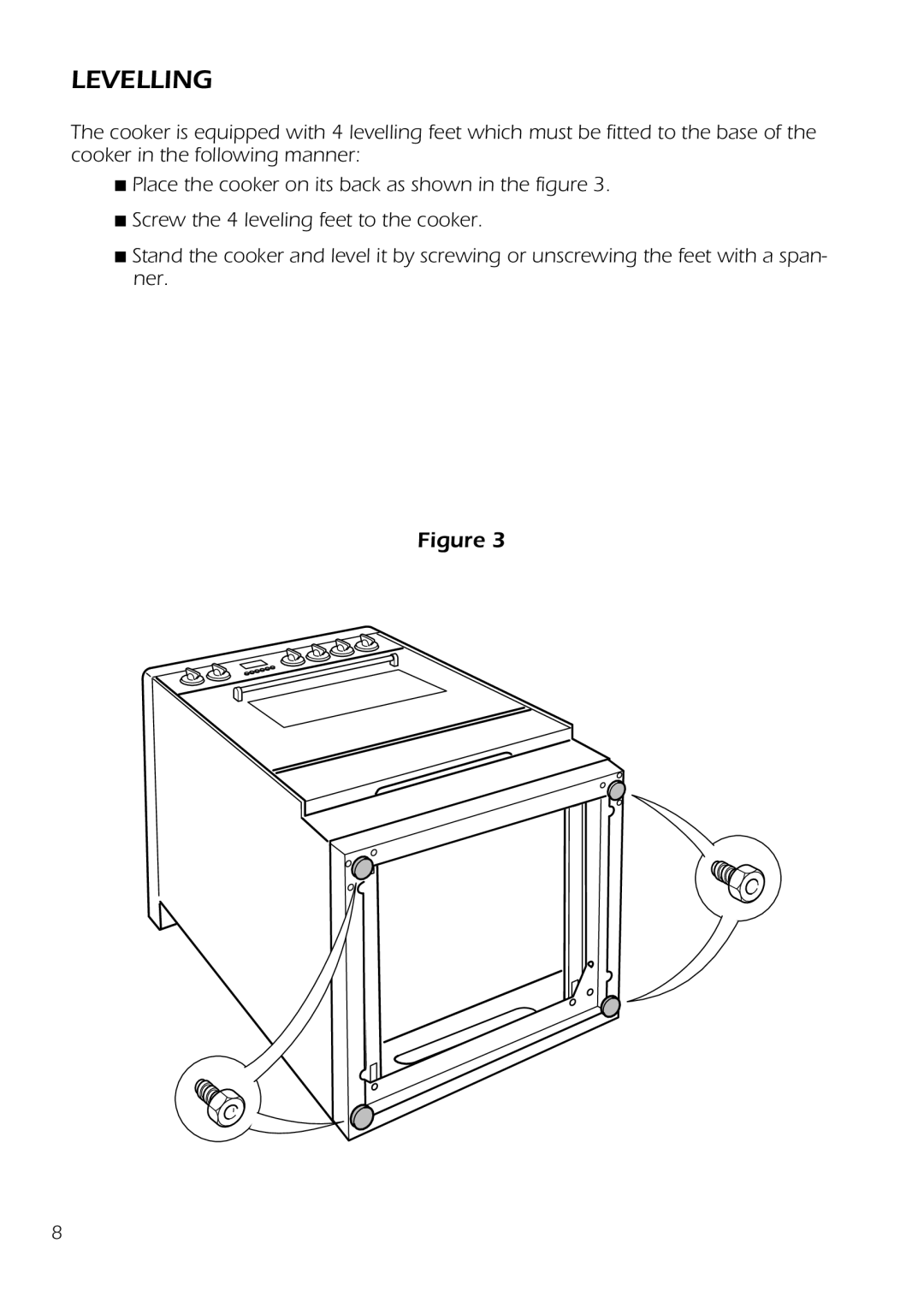 DeLonghi DS 61 GW manual Levelling 