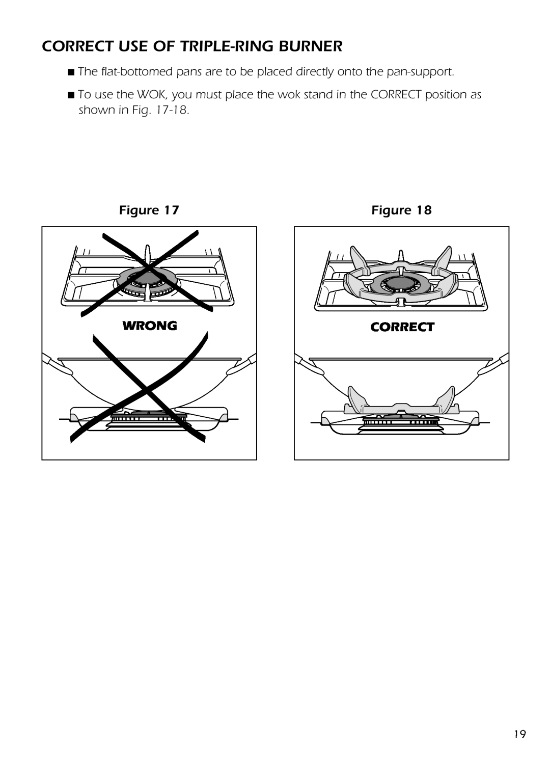 DeLonghi DS 61 GW manual Correct Use Of Triple-Ring Burner, Wrong 