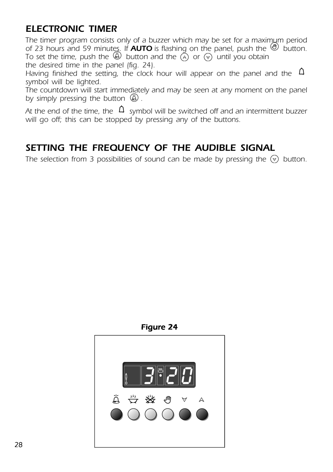 DeLonghi DS 61 GW manual Electronic Timer, Setting The Frequency Of The Audible Signal 