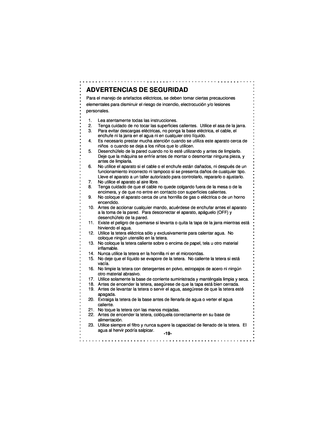 DeLonghi DSJ900 instruction manual Advertencias De Seguridad 