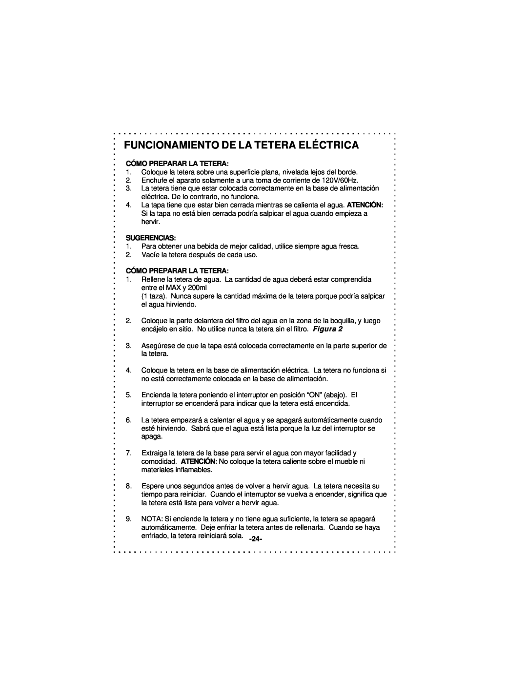 DeLonghi DSJ900 instruction manual Funcionamiento De La Tetera Eléctrica 