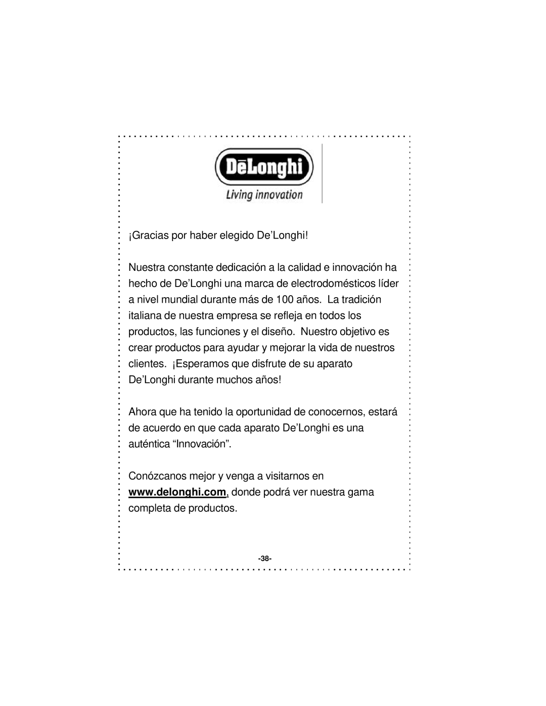 DeLonghi DSM5 - 7 Series instruction manual 