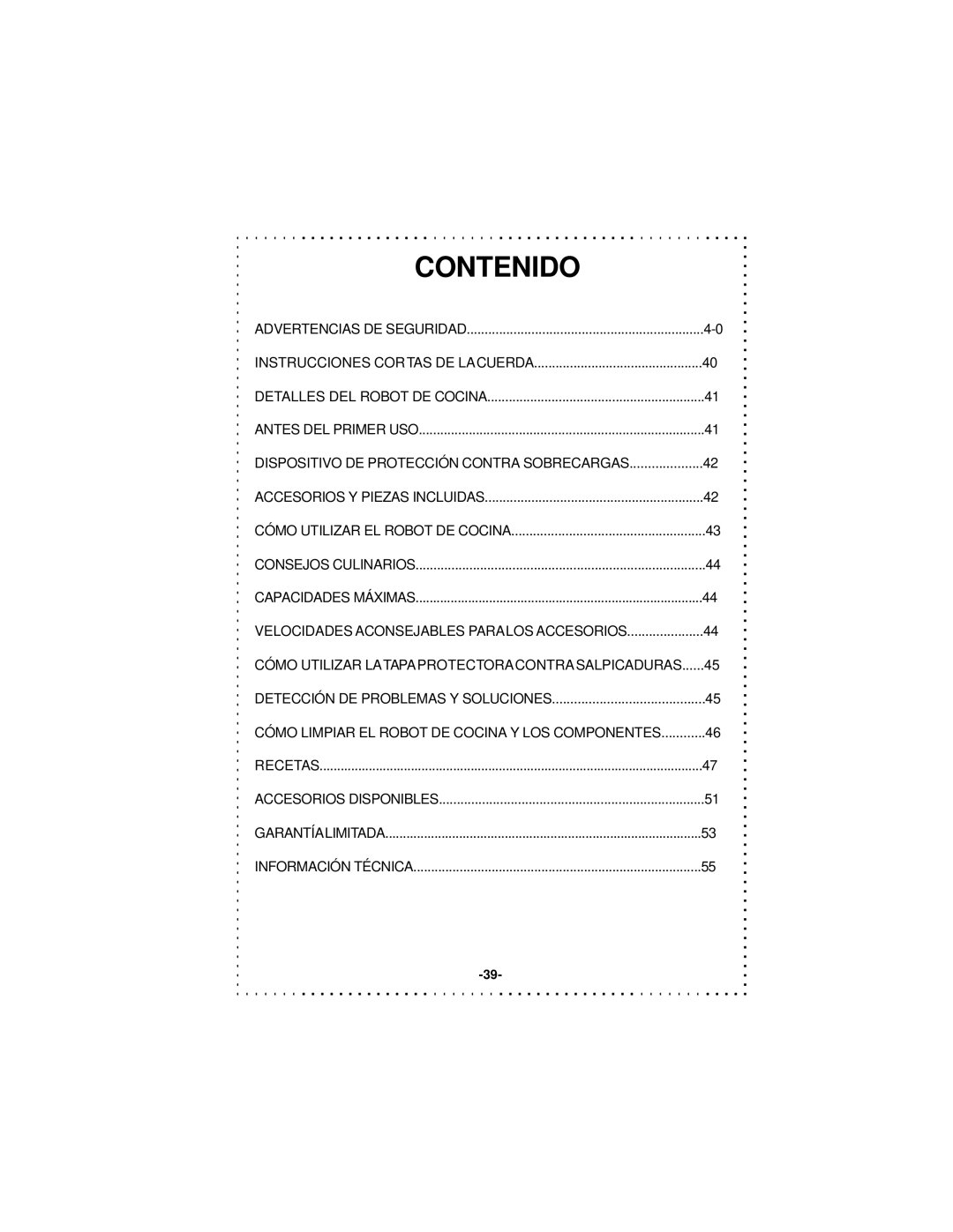 DeLonghi DSM5 - 7 Series instruction manual Contenido 