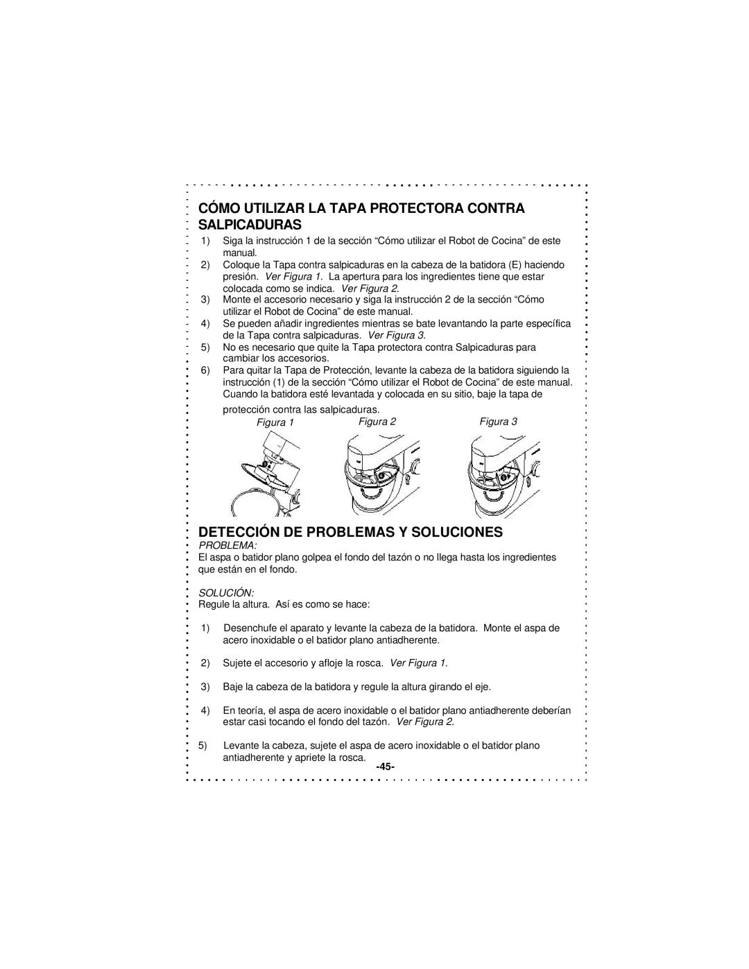 DeLonghi DSM5 - 7 Series Cómo Utilizar LA Tapa Protectora Contra Salpicaduras, Detección DE Problemas Y Soluciones 