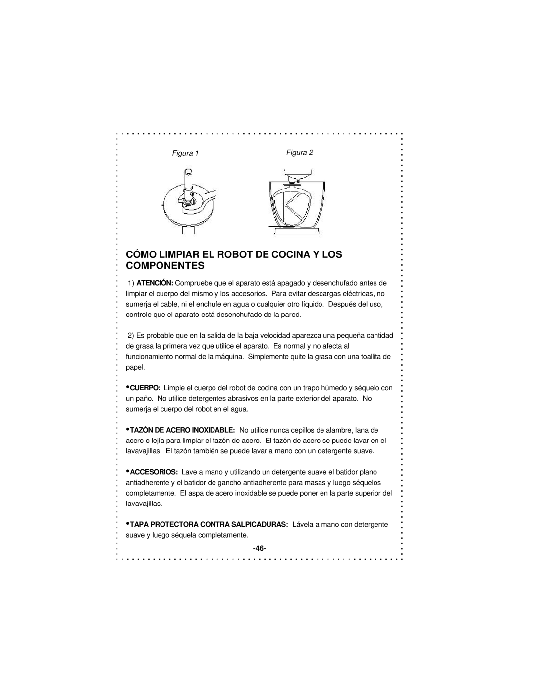 DeLonghi DSM5 - 7 Series instruction manual Cómo Limpiar EL Robot DE Cocina Y LOS Componentes 