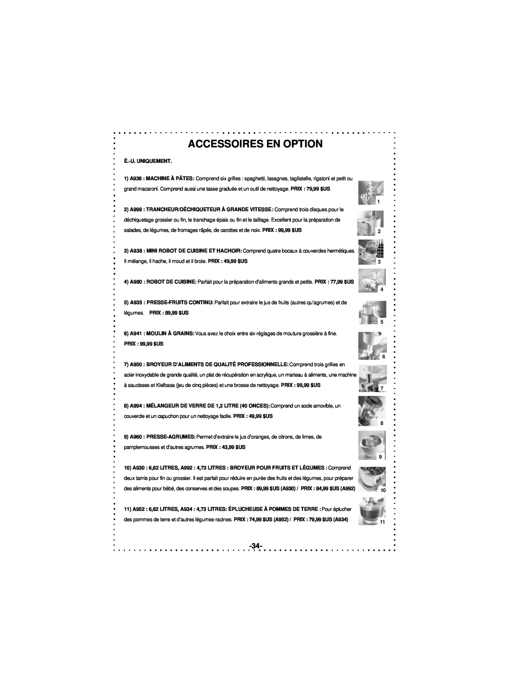 DeLonghi DSM5 - 7 Series instruction manual Accessoires En Option 