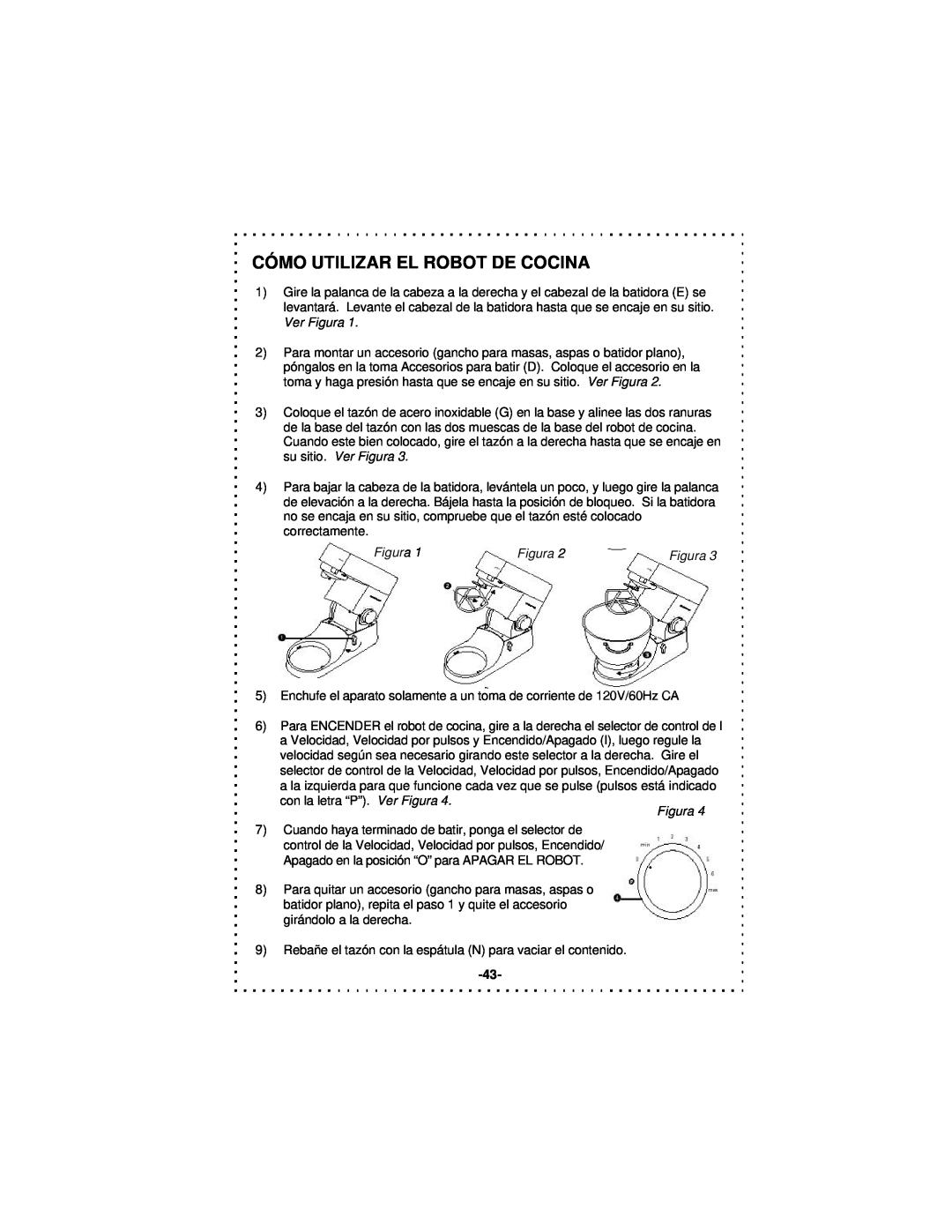 DeLonghi DSM5 - 7 Series instruction manual Cómo Utilizar El Robot De Cocina, Figura 