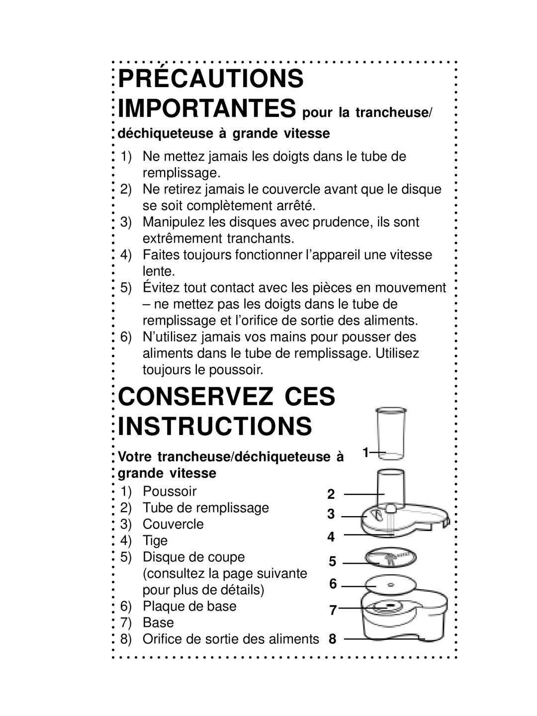 DeLonghi DSM700, DSM800 instruction manual Votre trancheuse/déchiqueteuse à 1 grande vitesse 