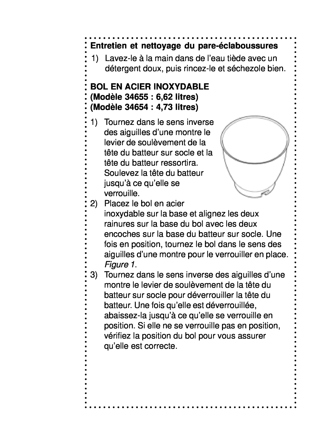 DeLonghi DSM800, DSM700 instruction manual Entretien et nettoyage du pare-éclaboussures 