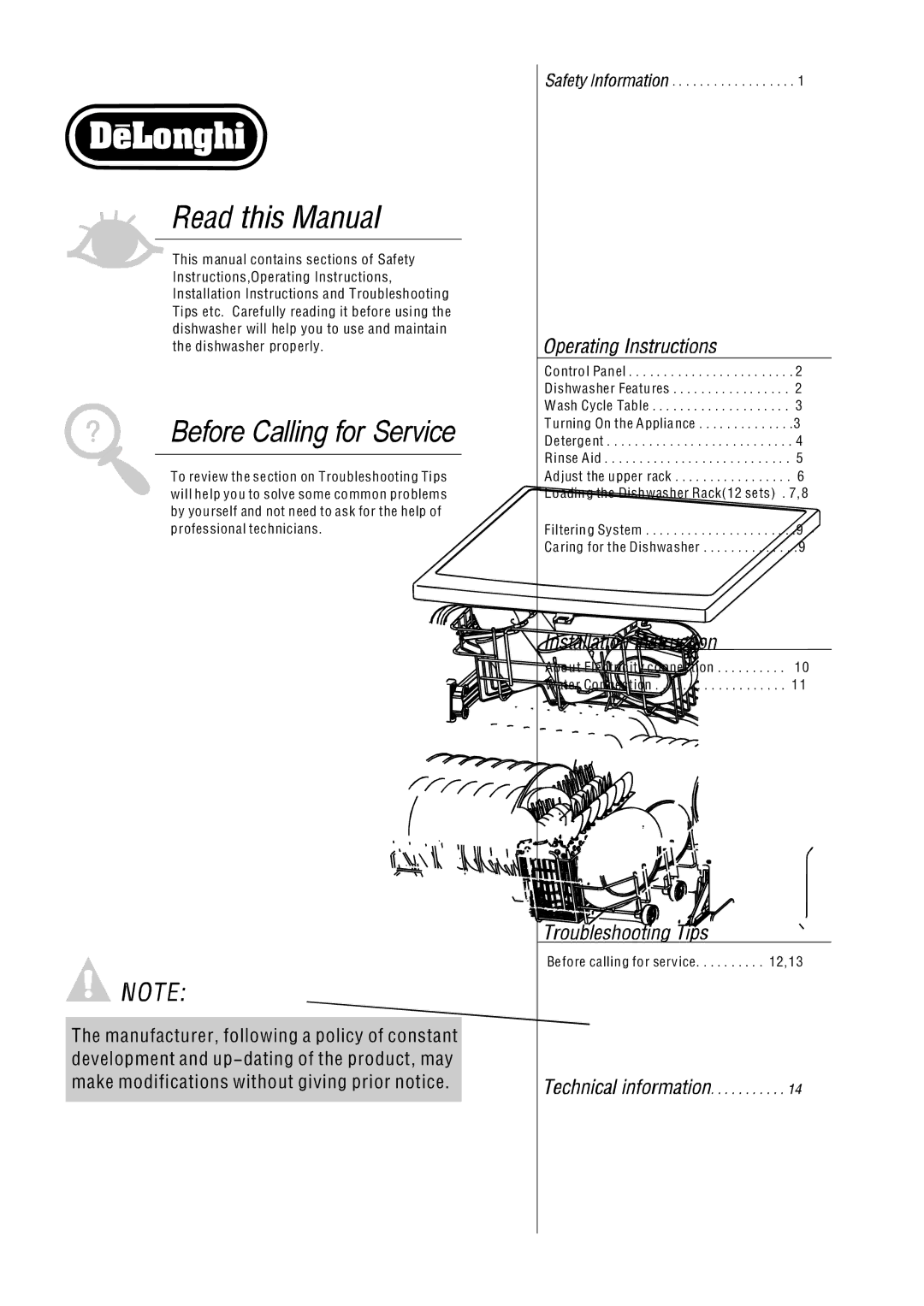 DeLonghi DW67S manual 