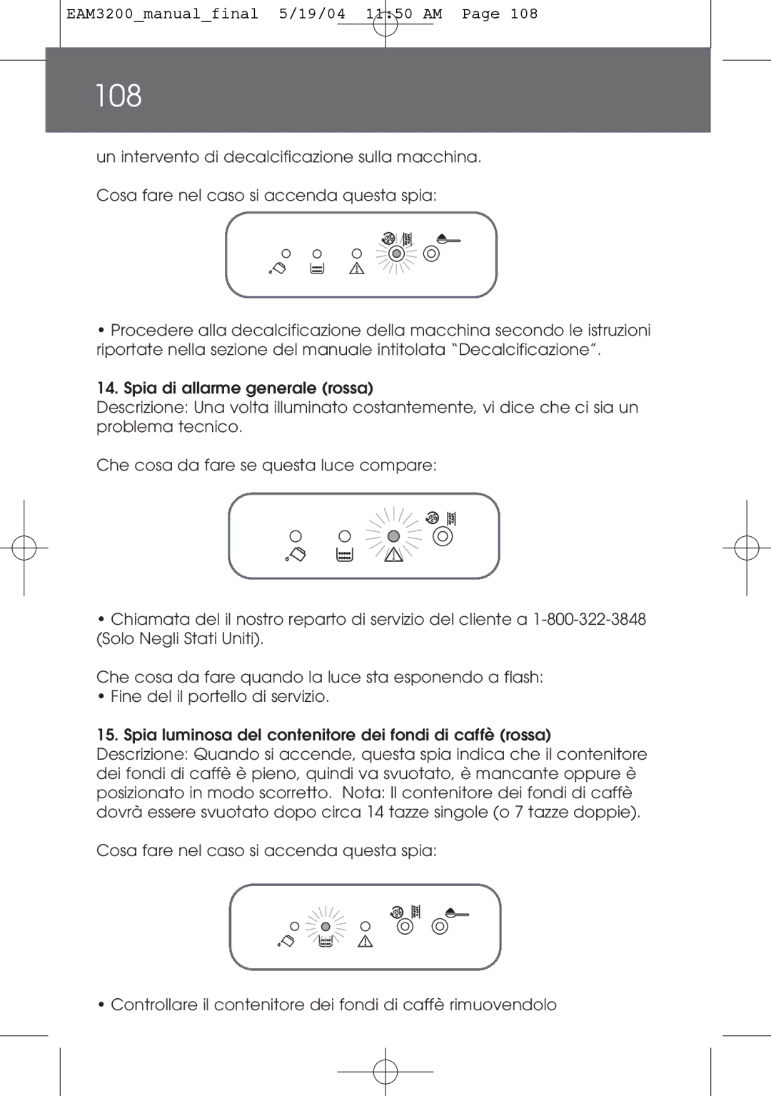 DeLonghi EAM3200 instruction manual 108 