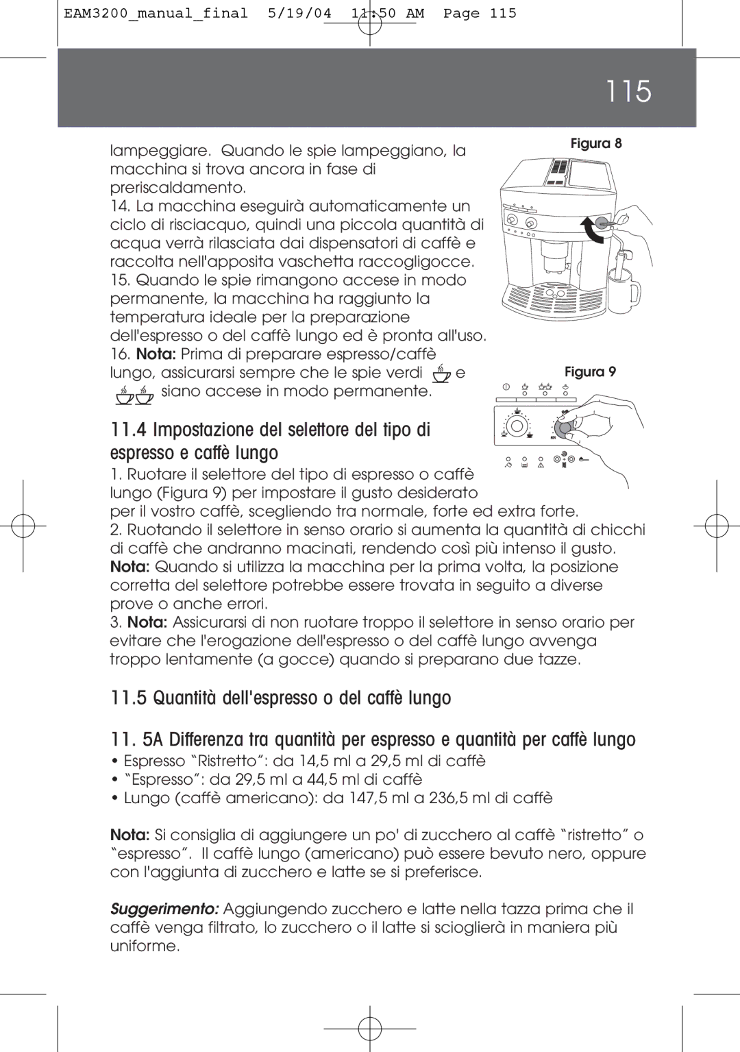 DeLonghi EAM3200 instruction manual 115 