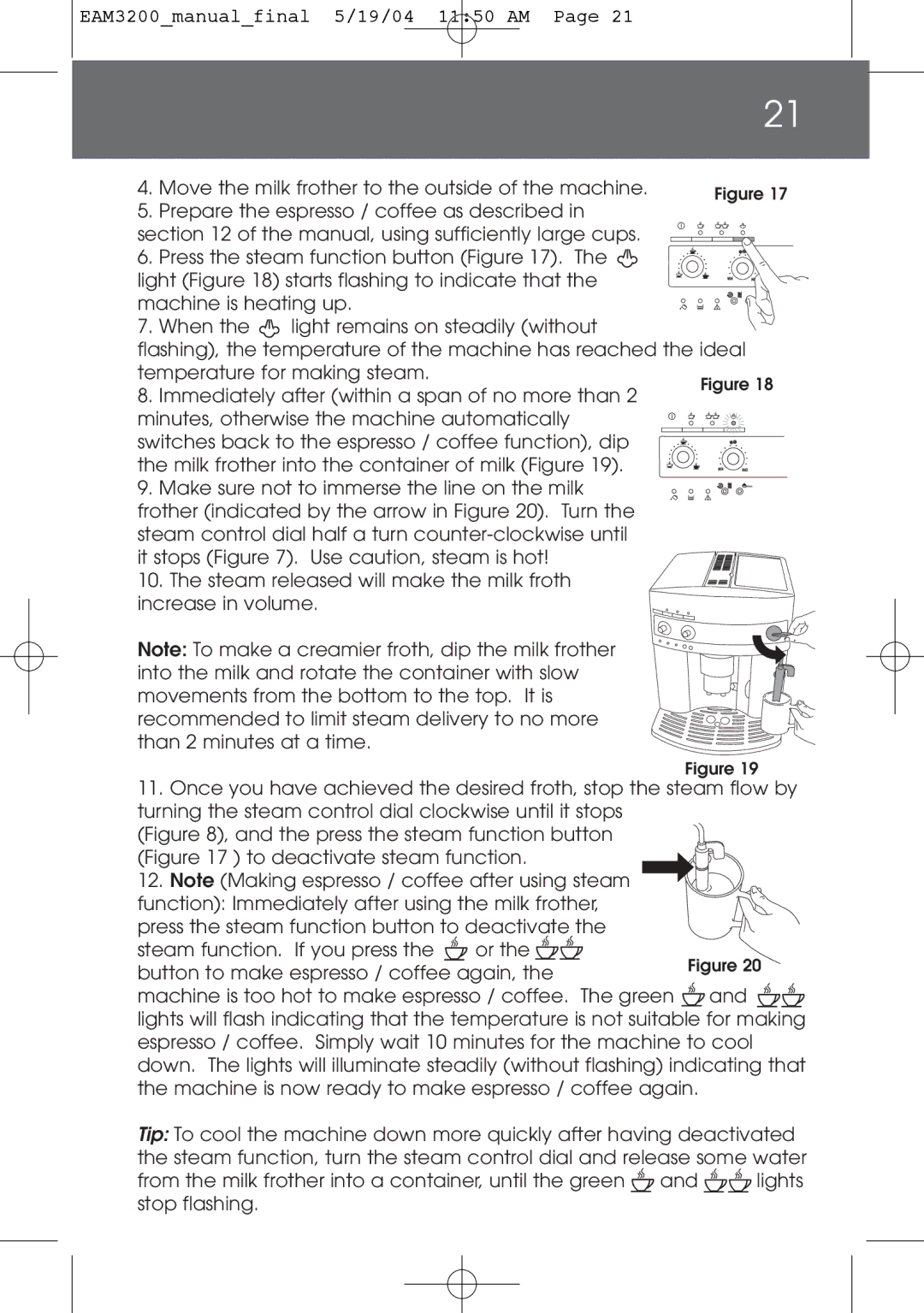 DeLonghi instruction manual EAM3200manualfinal 5/19/04 1150 AM 