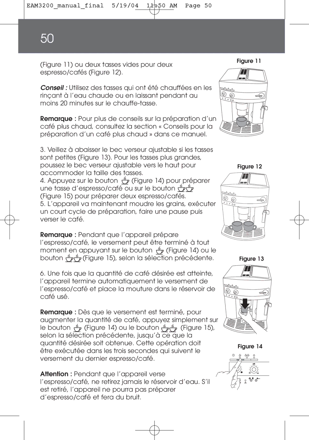 DeLonghi instruction manual EAM3200manualfinal 5/19/04 1150 AM 