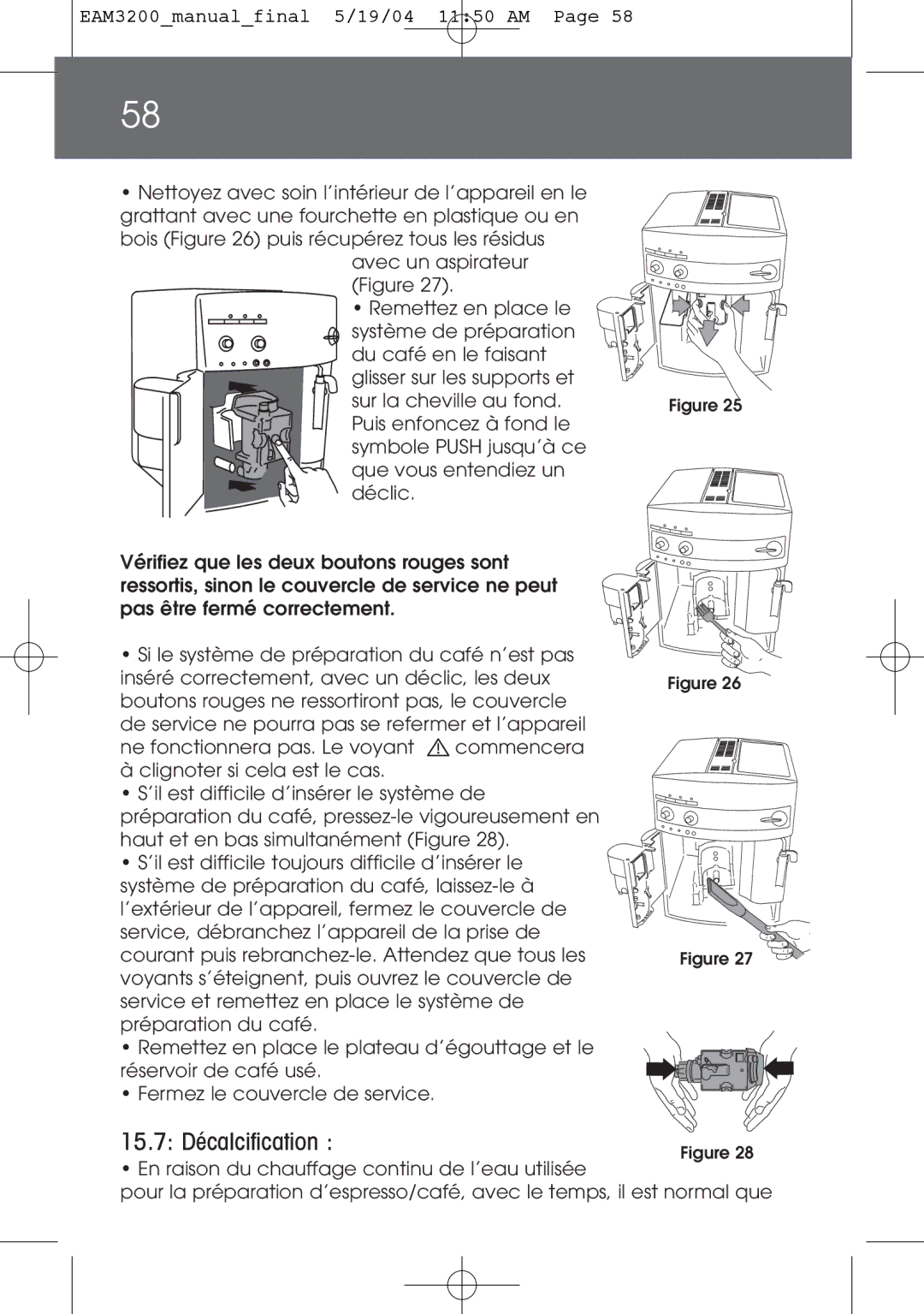 DeLonghi EAM3200 instruction manual 15.7 Décalcification 